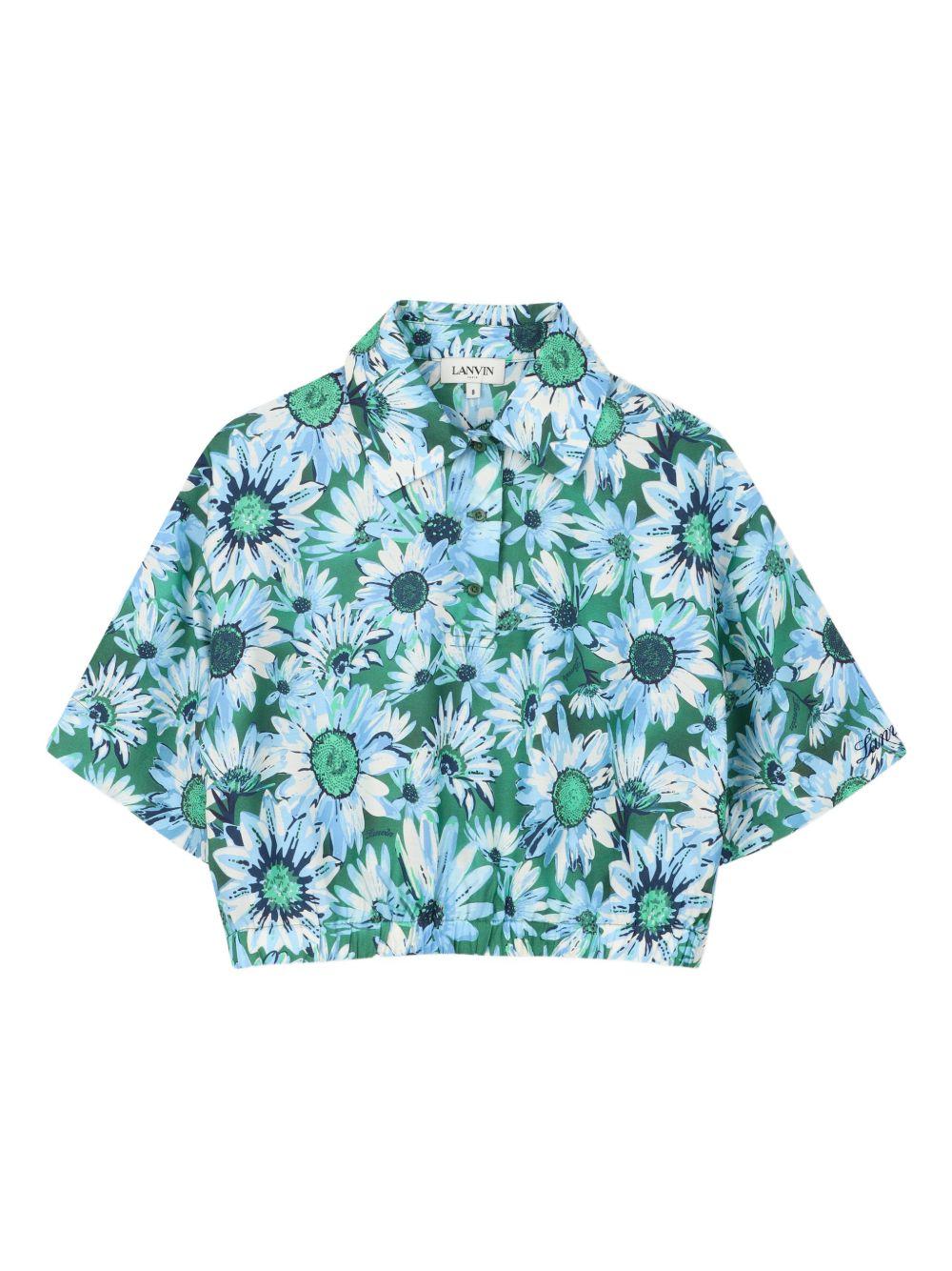 Camicia per bambina Lanvin Enfant multicolor con stampa a fiori N30390 U58 LANVIN KIDS