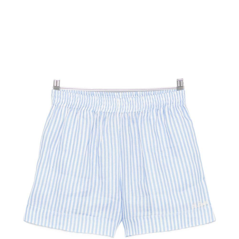 Shorts da donna MC2 Saint Barth azzurro con motivo a righe verticali MEA002 07571L MC2 ST. BARTH