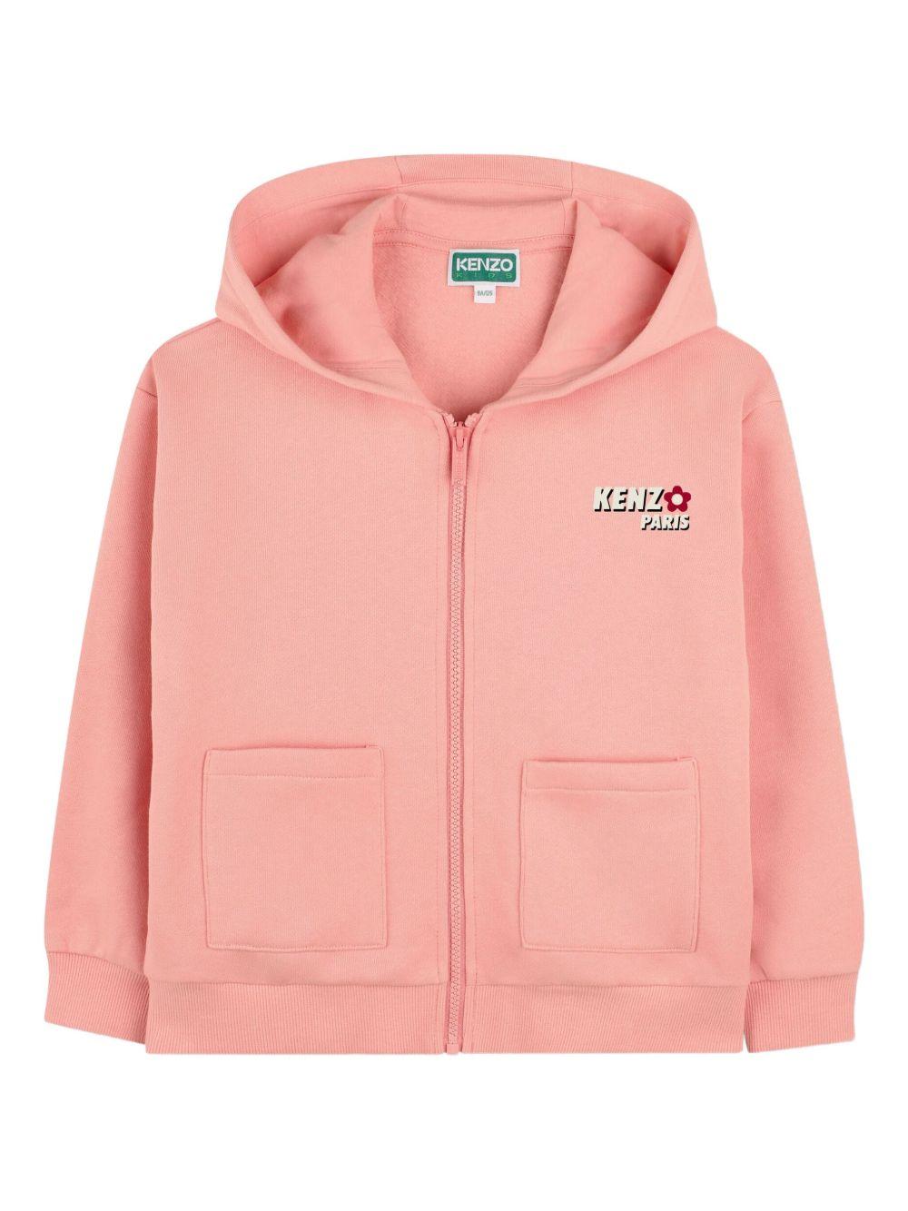Felpa per bambina Kenzo Kids rosa con cappuccio K61310 47H KENZO KIDS