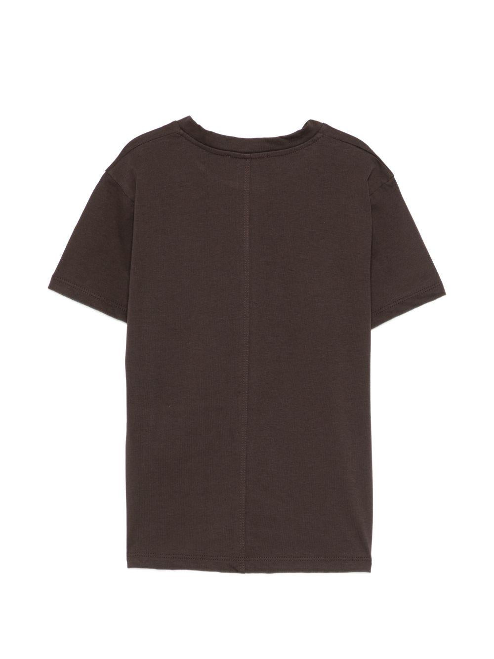 T-shirt per bambino Paolo Pecora Kids marrone scuro a girocollo PP4367 EBANO PAOLO PECORA KIDS