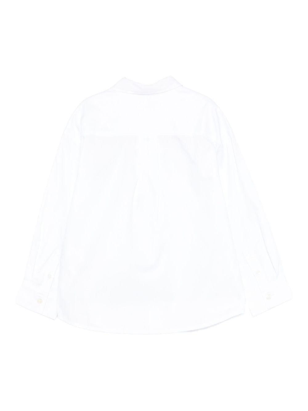 Camicia per bambino Moschino Kids bianco con ricamo Teddy HUC01NLNE06 10101 MOSCHINO KIDS