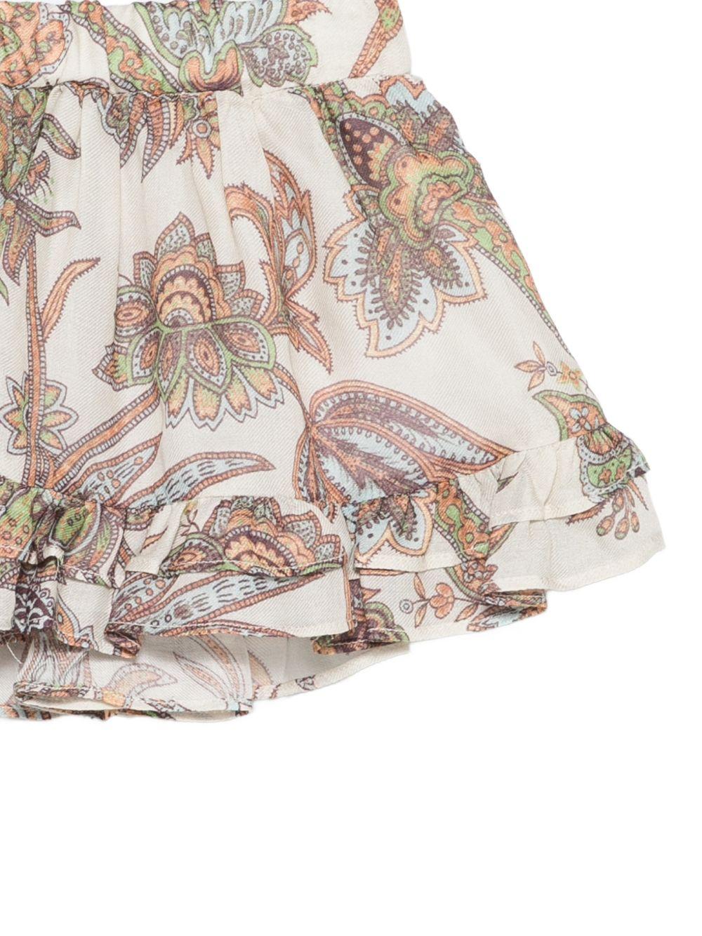 Gonna per neonata Etro Kids beige con stampa Paisley all-over GZ7020 K0315 957MC ETRO KIDS