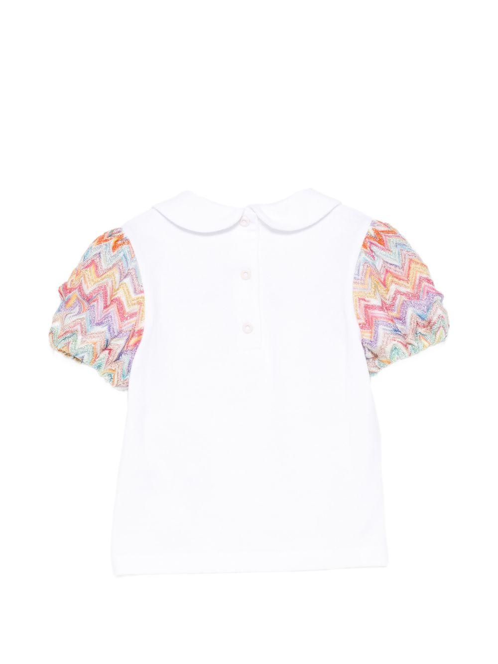 T-shirt per neonata Missoni Kids bianca con logo sul davanti MY8041 Z3672 100MC MISSONI KIDS