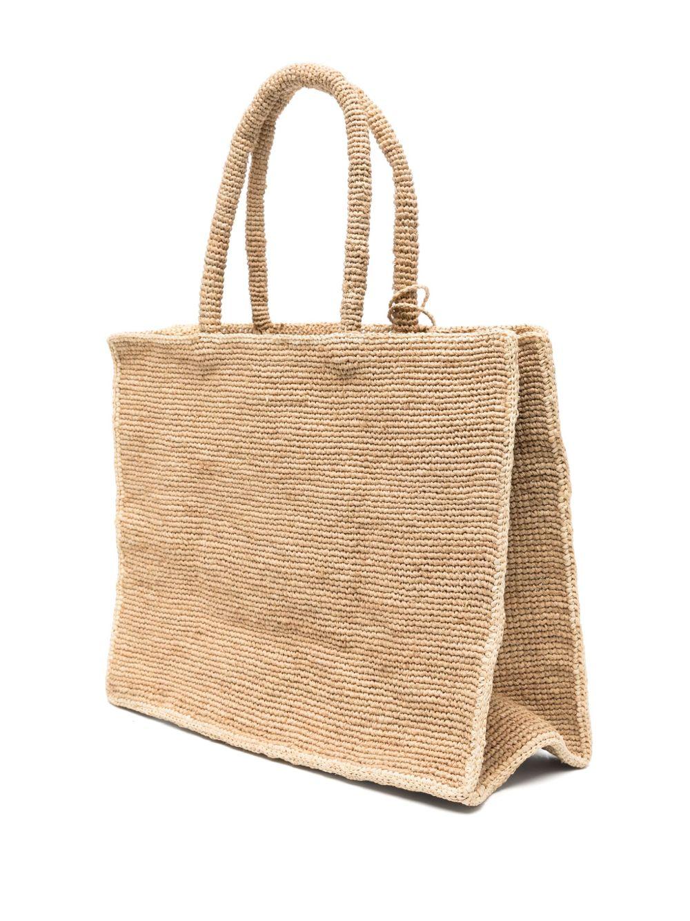 Borsa Vanity MC2 Saint barth in rafia con logo ricamato VANI013 00222L MC2 ST. BARTH KIDS