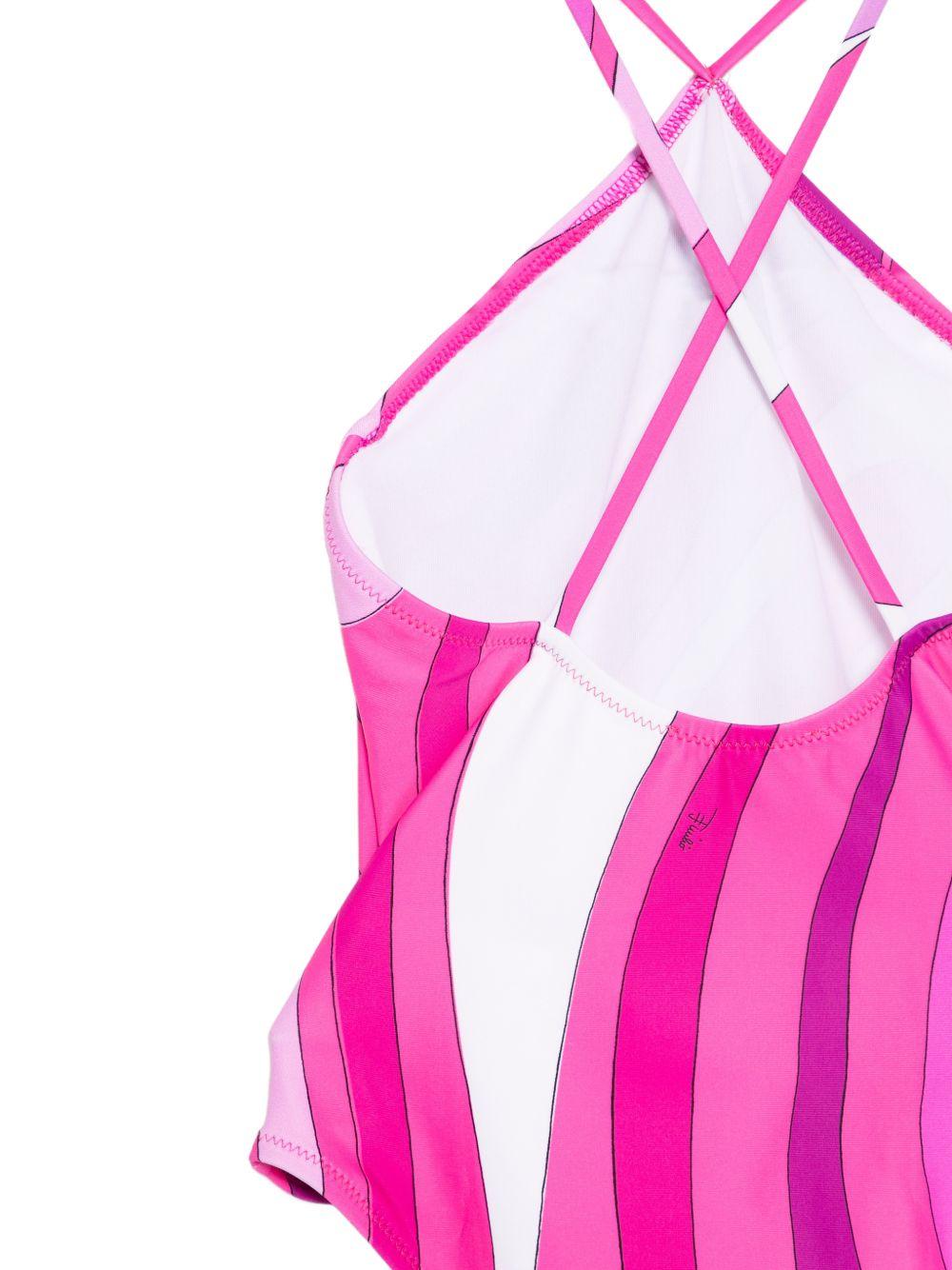 Costume intero per bambina Emilio Pucci Junior rosa con stampa all-over PYCA79 Z3747 570BC EMILIO PUCCI JUNIOR