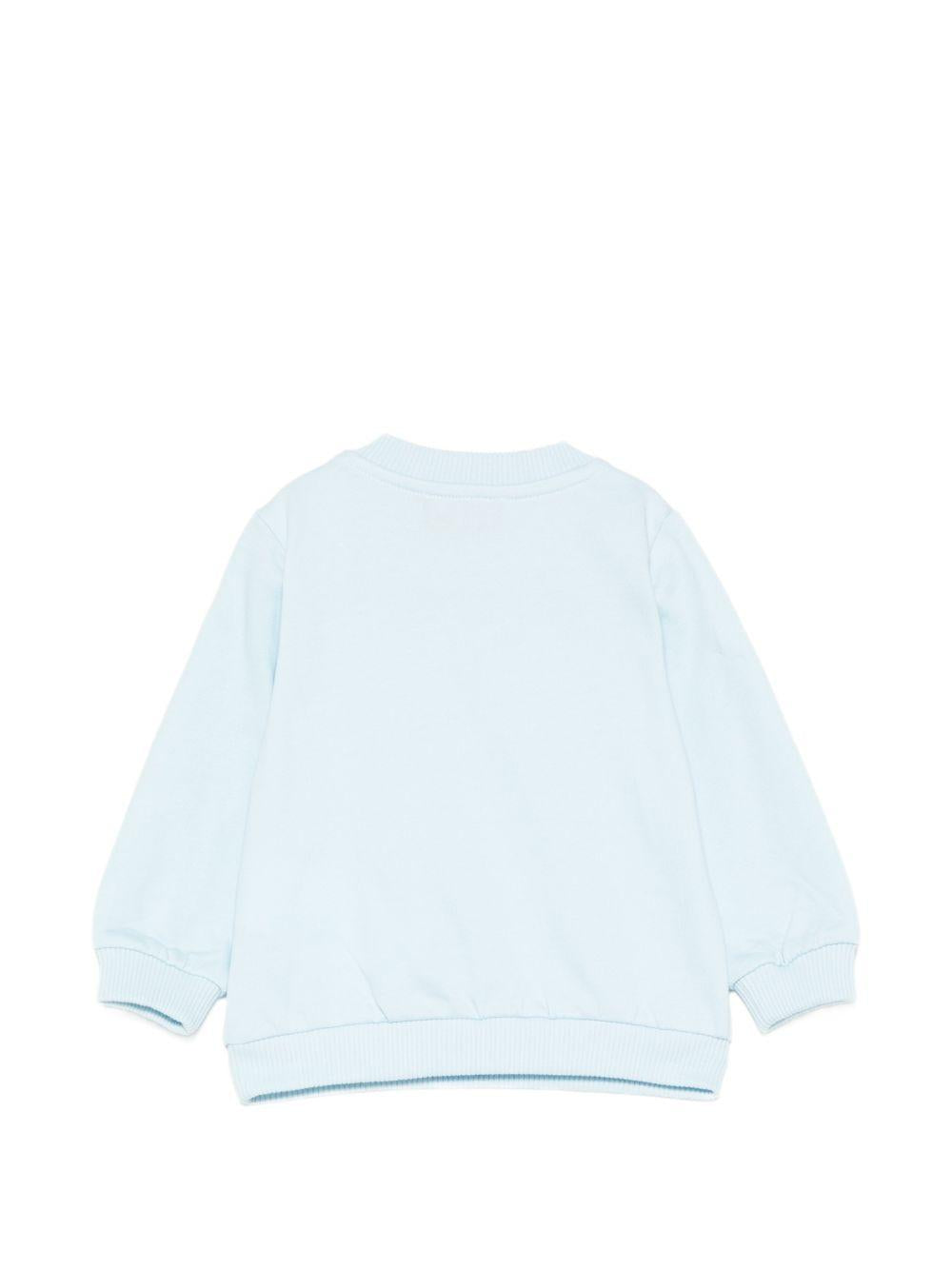 Felpa per neonato Moschino Kids azzurra con motivo Teddy Bear MUF06ILCA40 40304 MOSCHINO KIDS