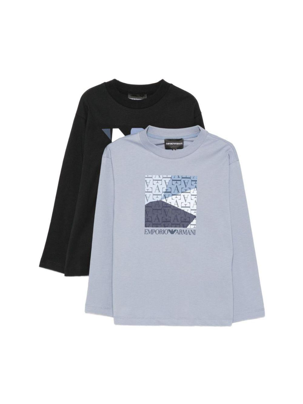 Set di due t-shirt per bambino Emporio Armani Kids multicolore con stampa grafica EB001664 AF16162 MB804 EMPORIO ARMANI KIDS