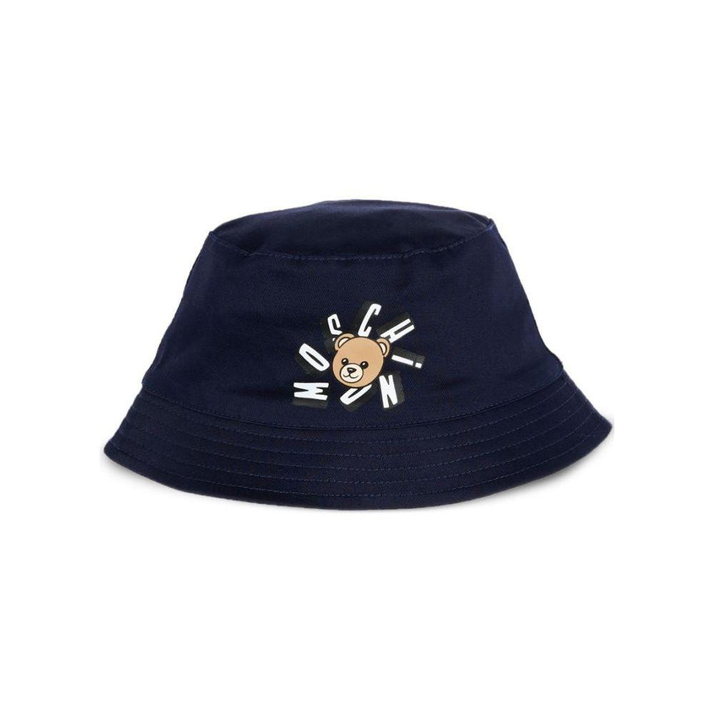 Cappello per neonato Moschino Kids blu con stampa Teddy Bear MNX057LPA01 40016 MOSCHINO KIDS
