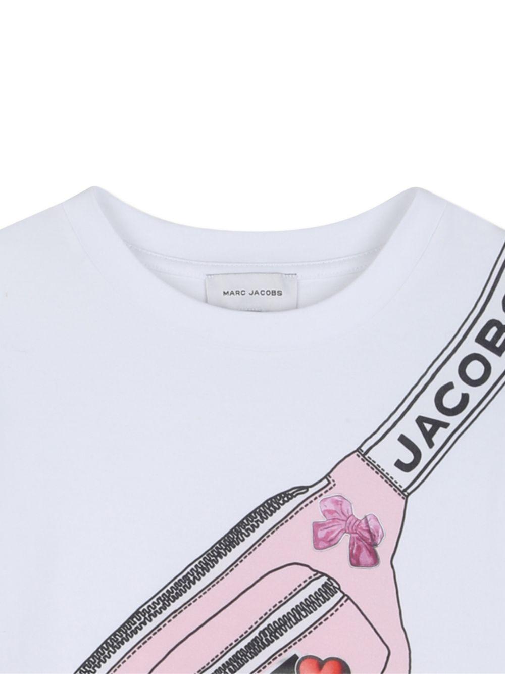 T-shirt per bambina The Marc Jacobs Kids bianca con dettaglio borsello W60742 10P THE MARC JACOBS KIDS
