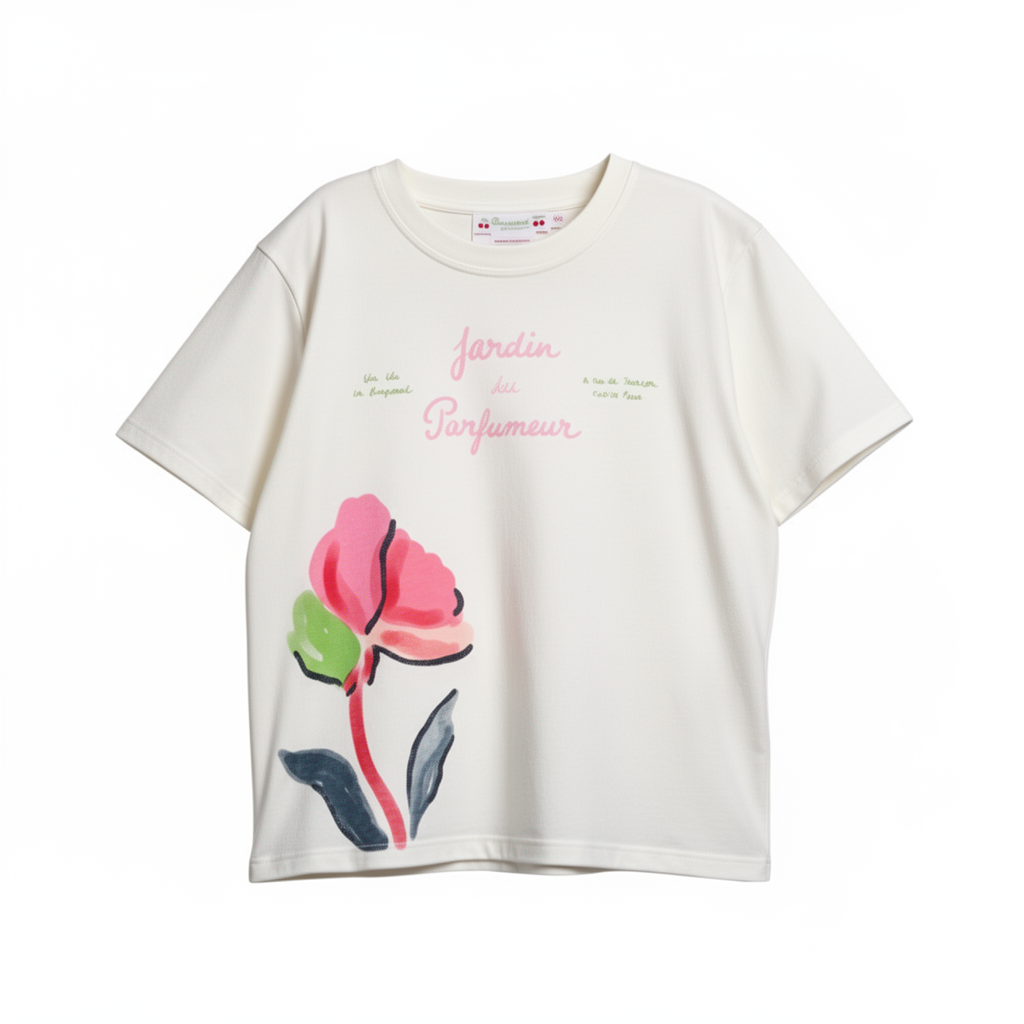 T-shirt per bambina Bonpoint roa con stampa floreale S06GTSK00026 121 BONPOINT