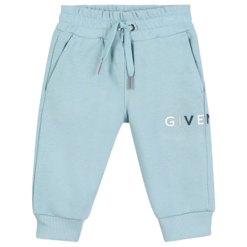 Pantaloni per neonato Givenchy Kids azzurri con stampa del logo H30876 040 GIVENCHY KIDS