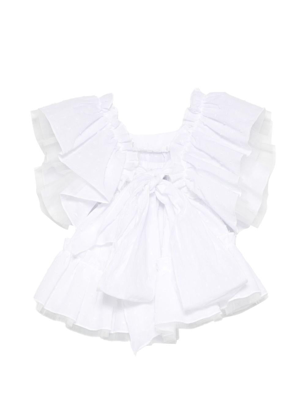 Blusa per neonata Alapage bianca con dettagli arricciati AL56B BIANCO A'LAPAGE
