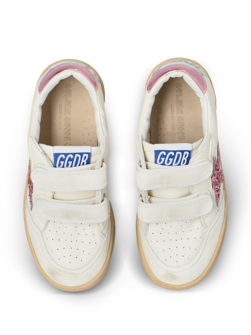 Sneakers per bambina Golden Goose Kids bianche con toppa con stella glitterata F00501F004241 11224 GOLDEN GOOSE KIDS