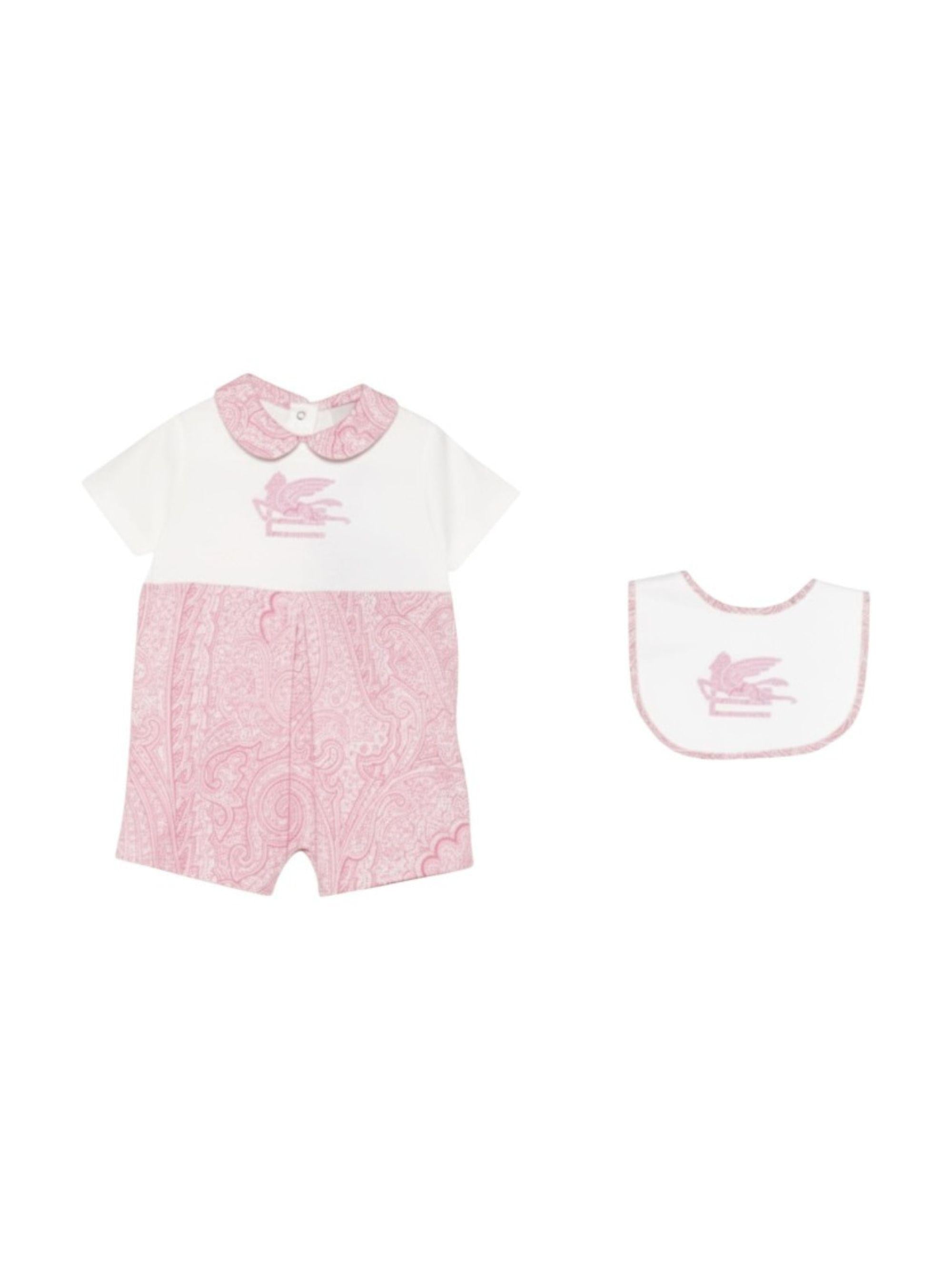 Tutina e bavaglino per neonata ETRO KIDS bianchi con stampa paisley (2 pezzi) GYB550 Z3771 502 ETRO KIDS