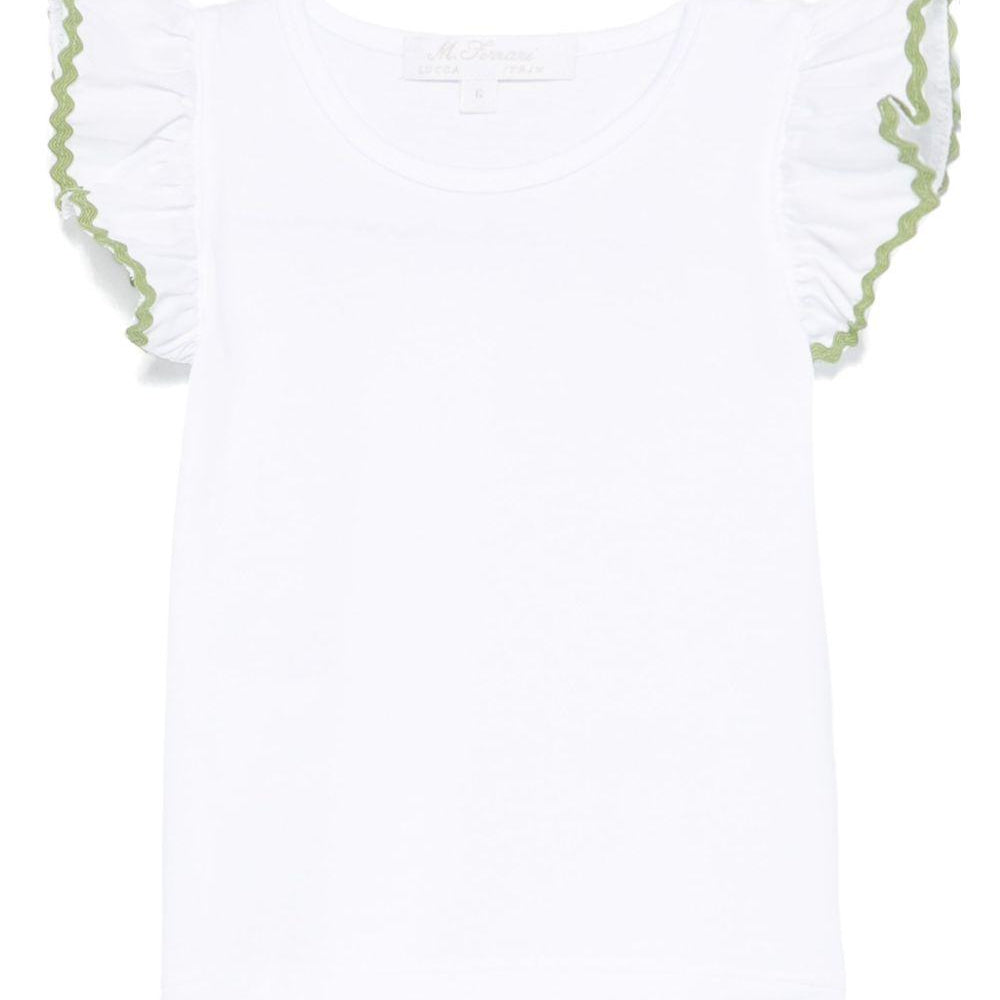 Top per neonata Mariella Ferrari bianco con dettaglio a smerlo TSC3 500 P005 MARIELLA FERRARI