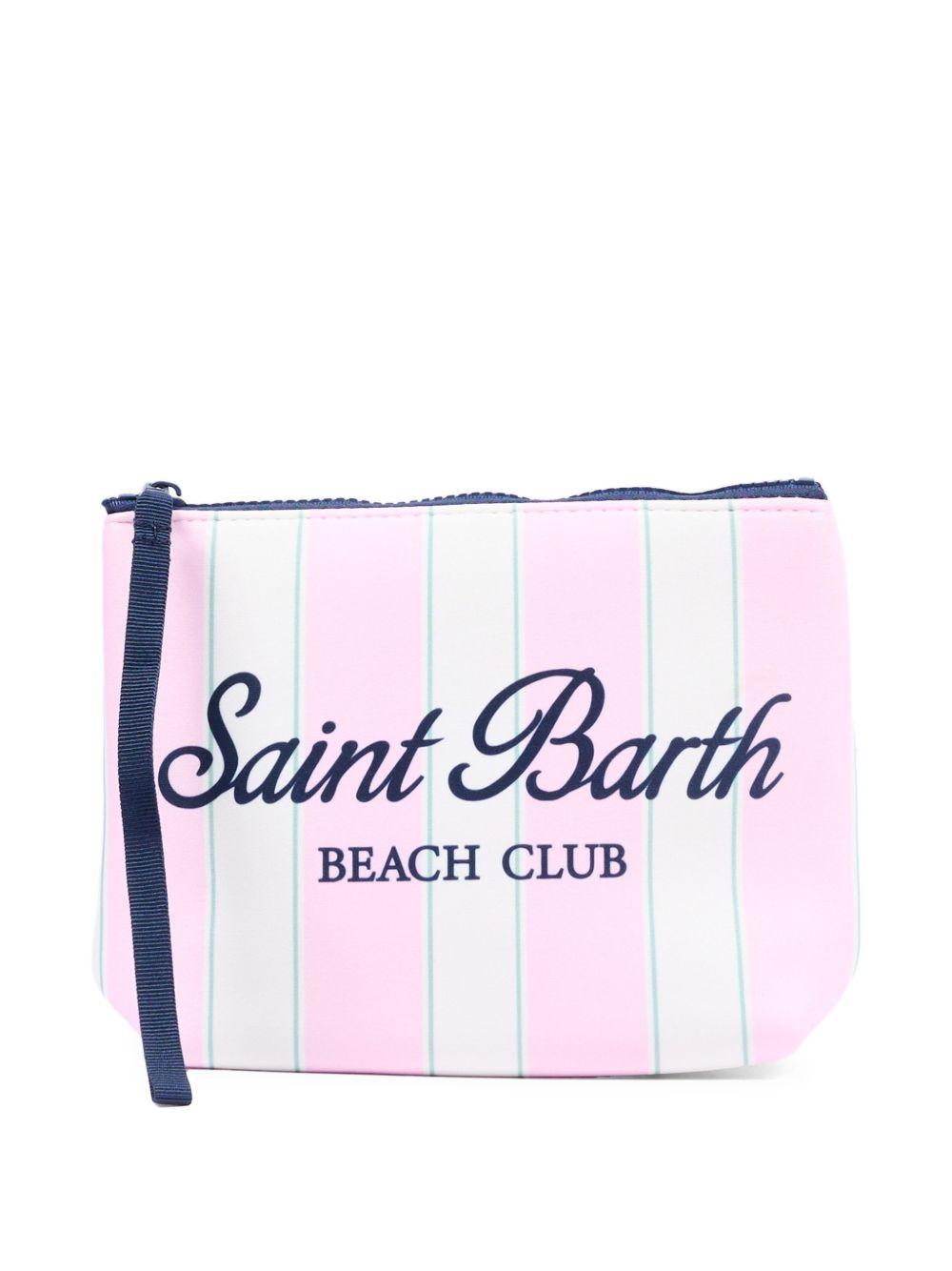 Pochette Aline MC2 Saint Barth bianca e rosa con designa righe ALIN001 00760L MC2 ST. BARTH