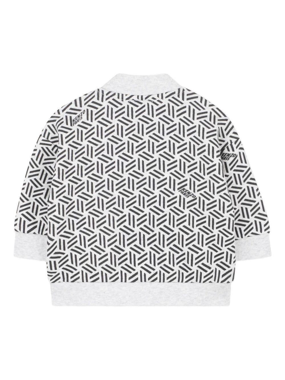 Completo tuta sportiva per neonato Kenzo Kids grigio con motivo con ricamo geometrico K61287 A42 KENZO KIDS