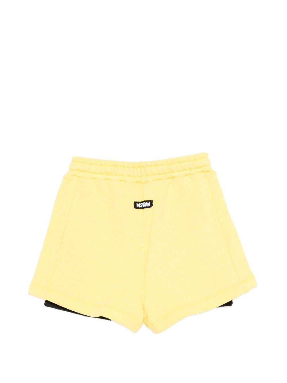 Shorts per bambina MSGM Kids gialli con dettagli a contrasto S6MSJGSH078 MS009 MSGM KIDS