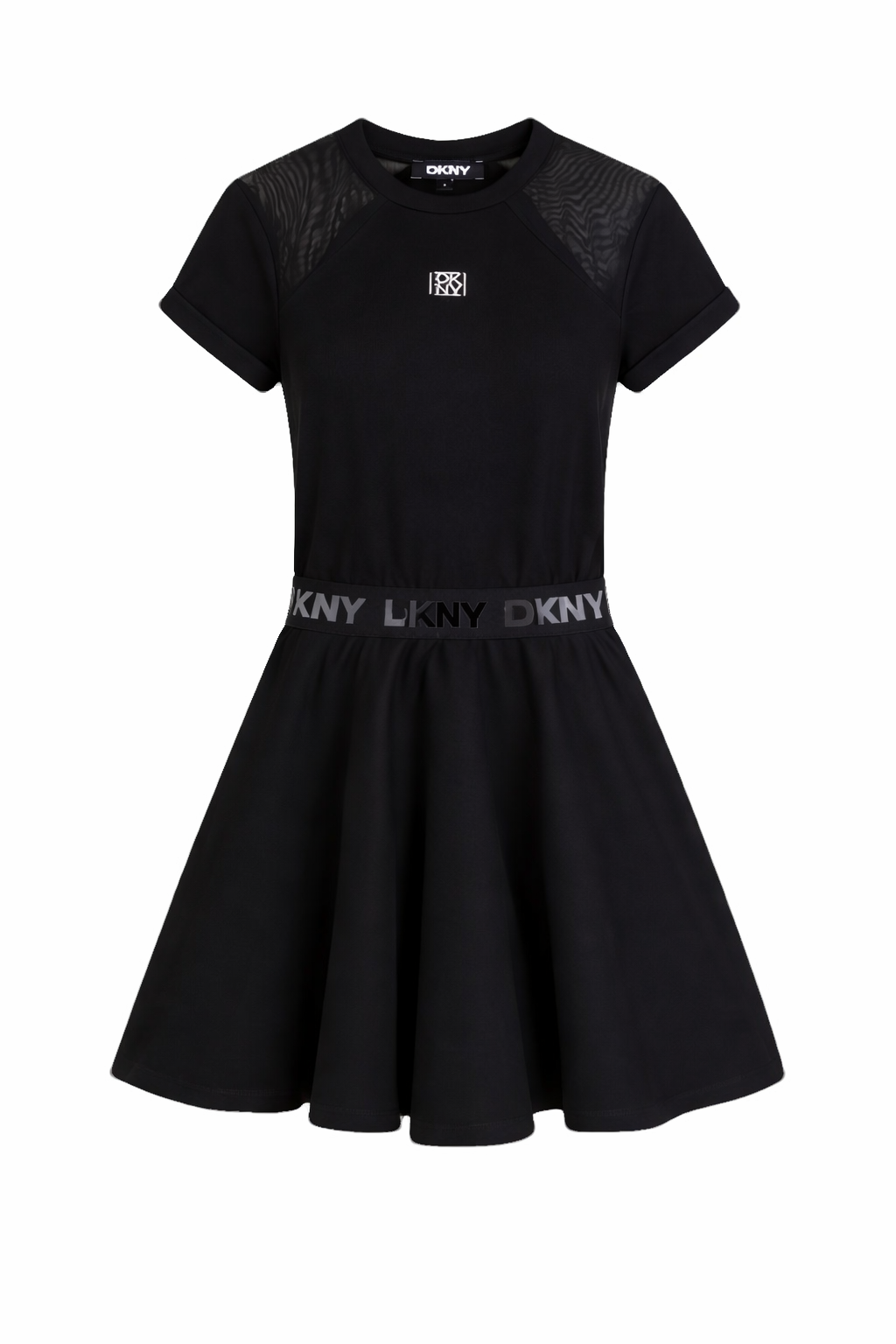 Abito per bambina Dkny Kids nero a trapezio D62627 09B DKNY KIDS