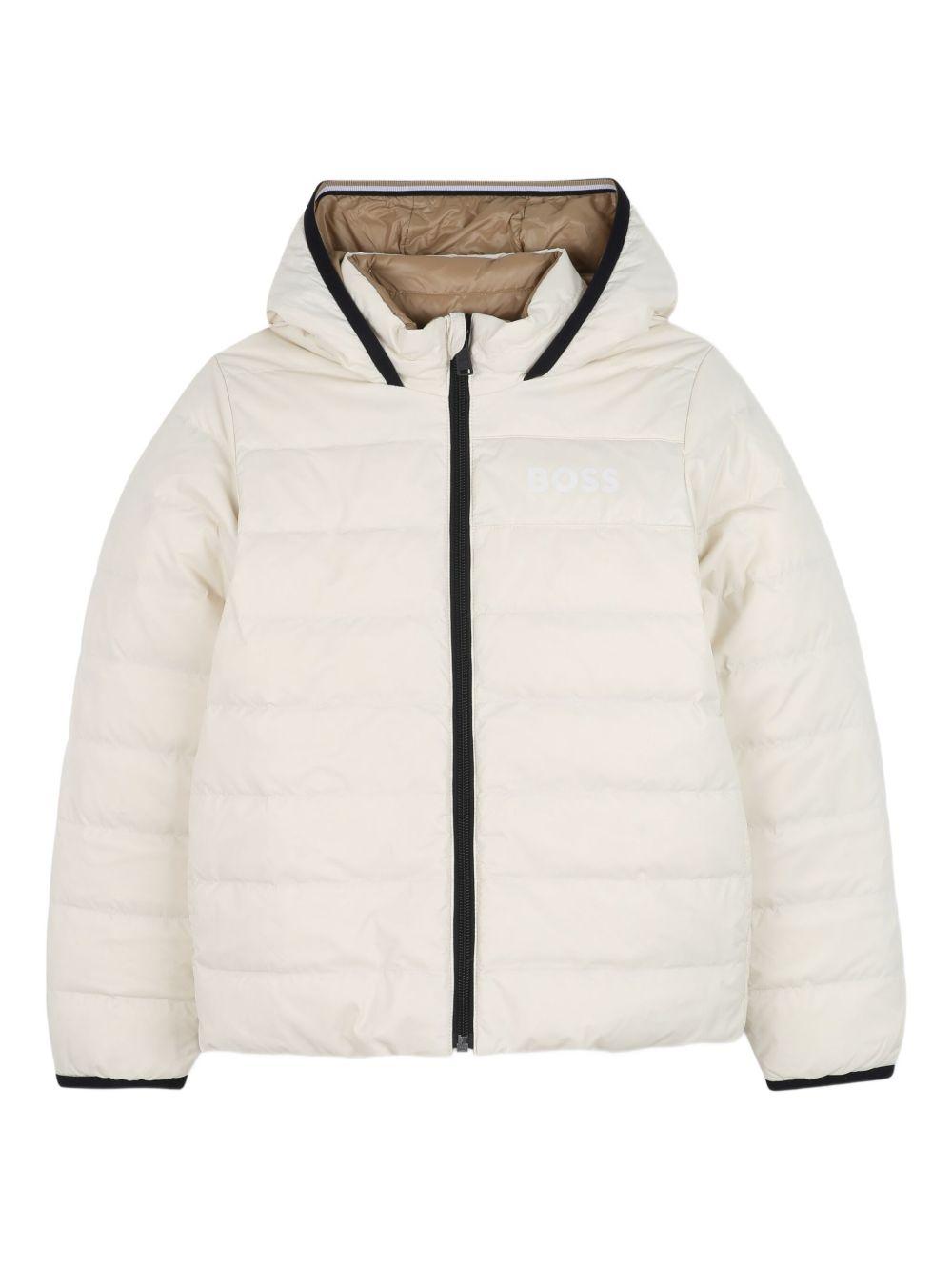 Giubbino per bambino Boss Kids beige con design reversibile J52398 21C BOSS KIDS