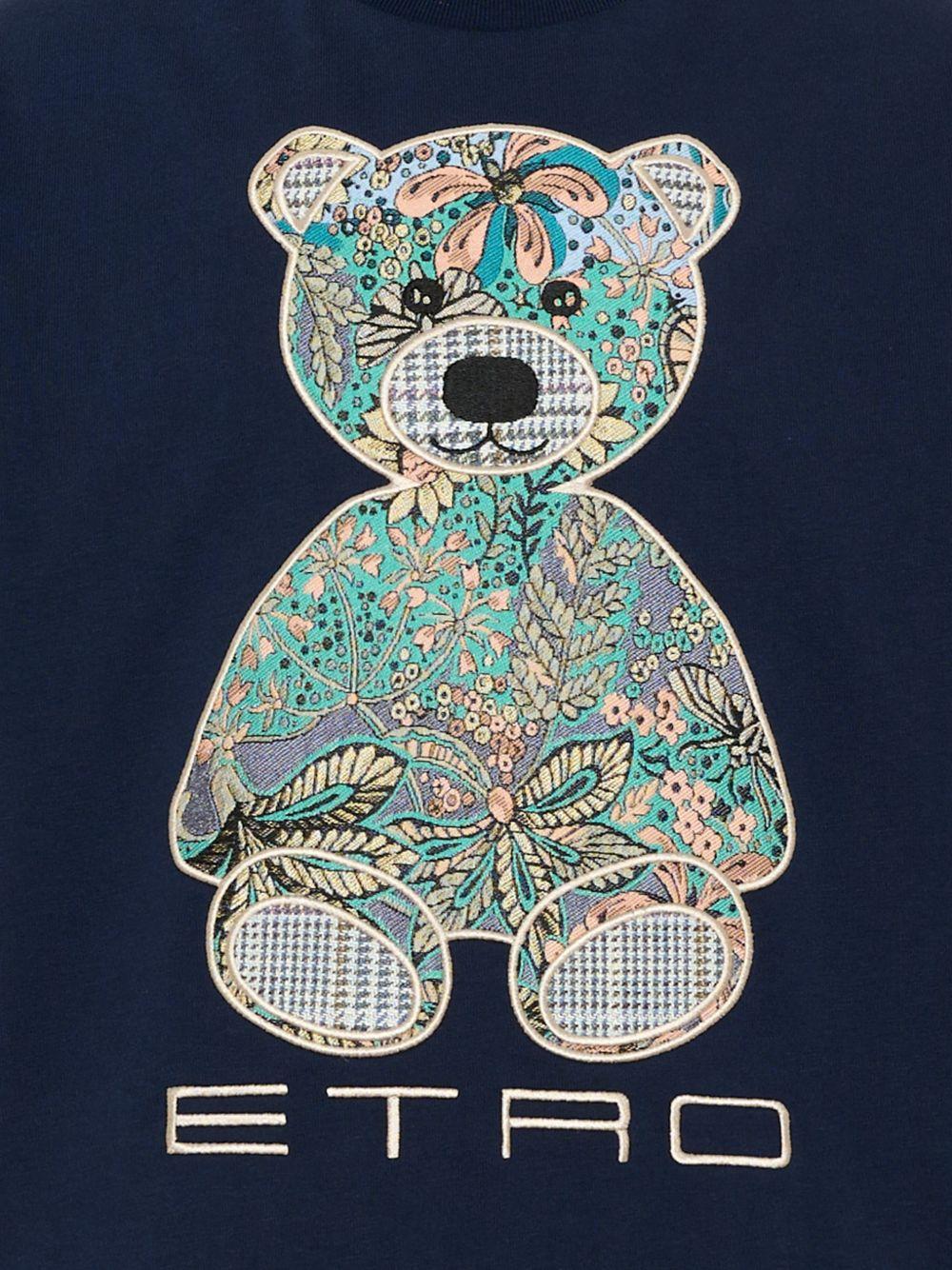 T-shirt per bambini Etro Kids blu con dettaglio Teddy GZ8P31 Z3672 617 ETRO KIDS