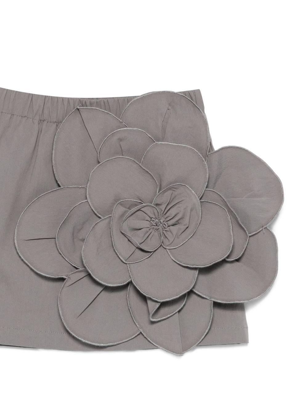 Gonna per bambina Douuod Kids grigia con applicazione a fiori DY7A71 P0589 907 DOUUOD