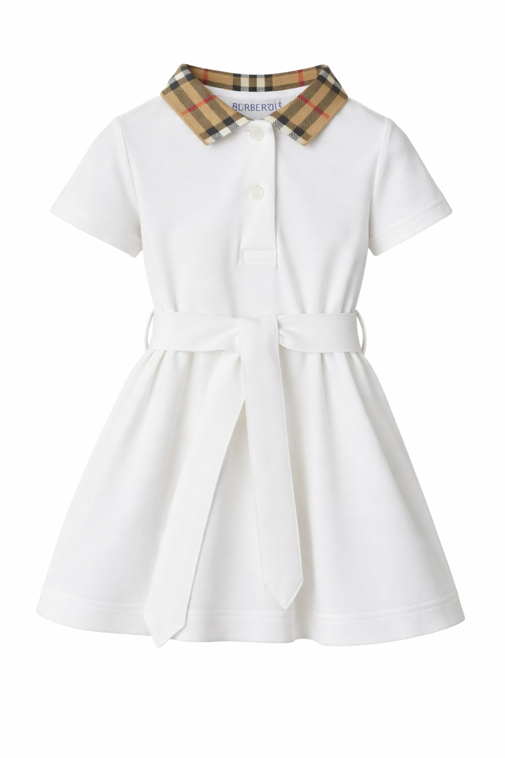 Abito per neonata Burberry Kids bianco a maniche corte 8105590 A1464 BURBERRY KIDS