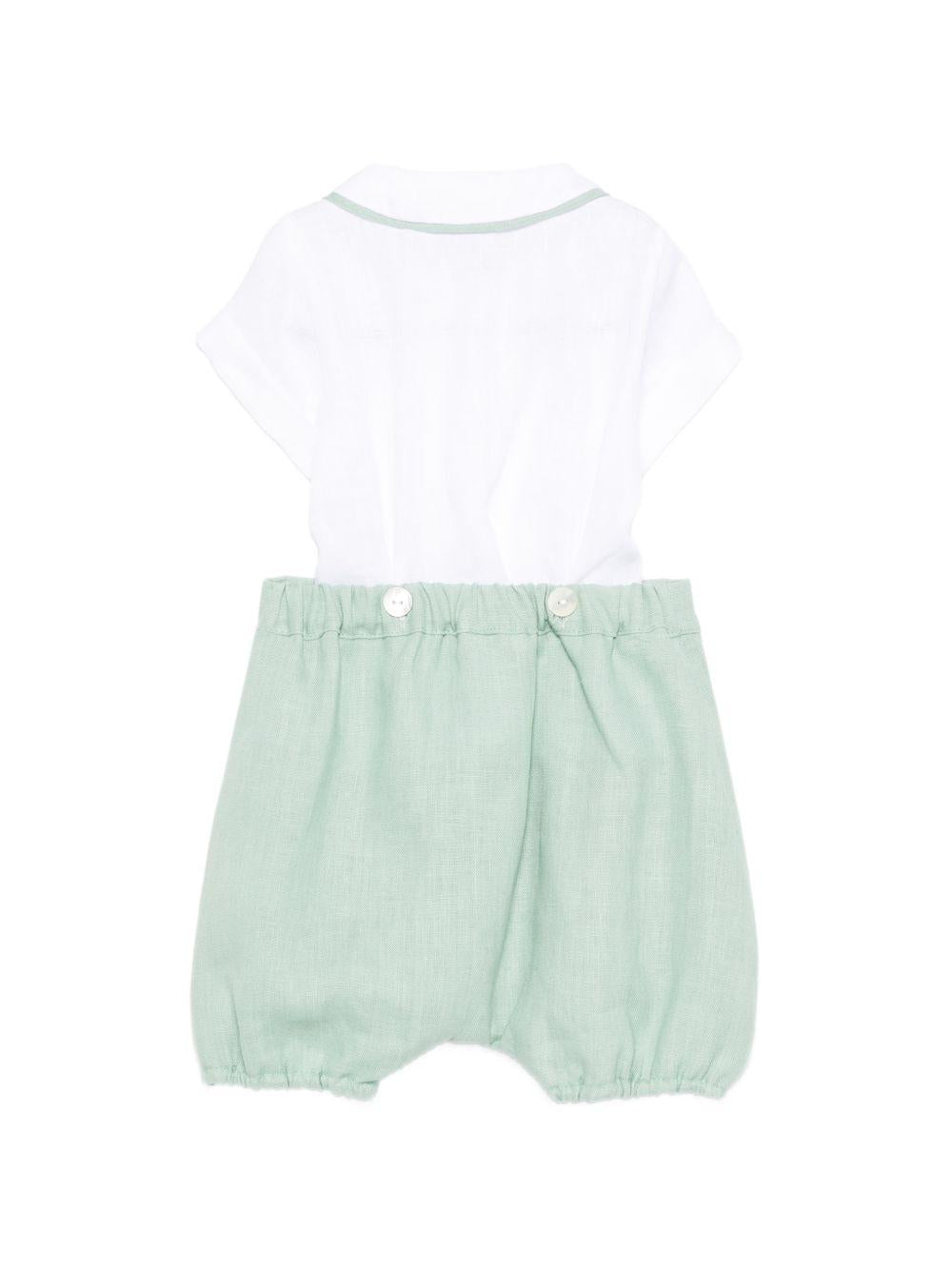Set t-shirt e shorts per neonato Mariella Ferrari verde con colletto alla Peter Pan PLE5 P26 VERDE MARIELLA FERRARI