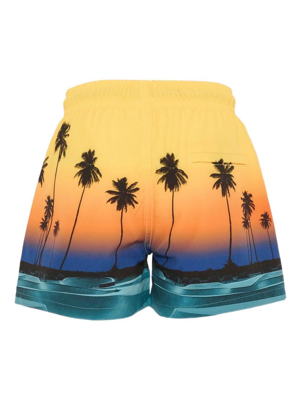 Costume da bagno per bambino Molo multicolore con stampa Palm Tree 8S26P402 5196 MOLO