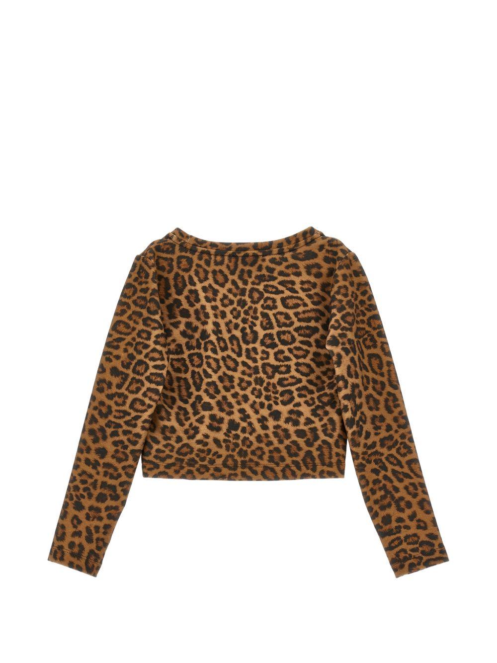 Maglia per bambina Monnalisa Kids marrone con stampa animalier 41H608 8624 0080 MONNALISA KIDS