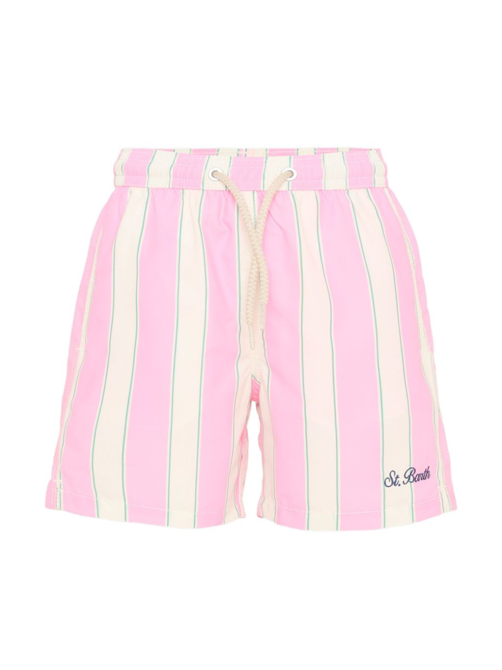 Costume da bagno per bambino MC2 Saint Barth Kids bianco e rosa con motivo a righe SYR0002 04056L MC2 ST. BARTH KIDS