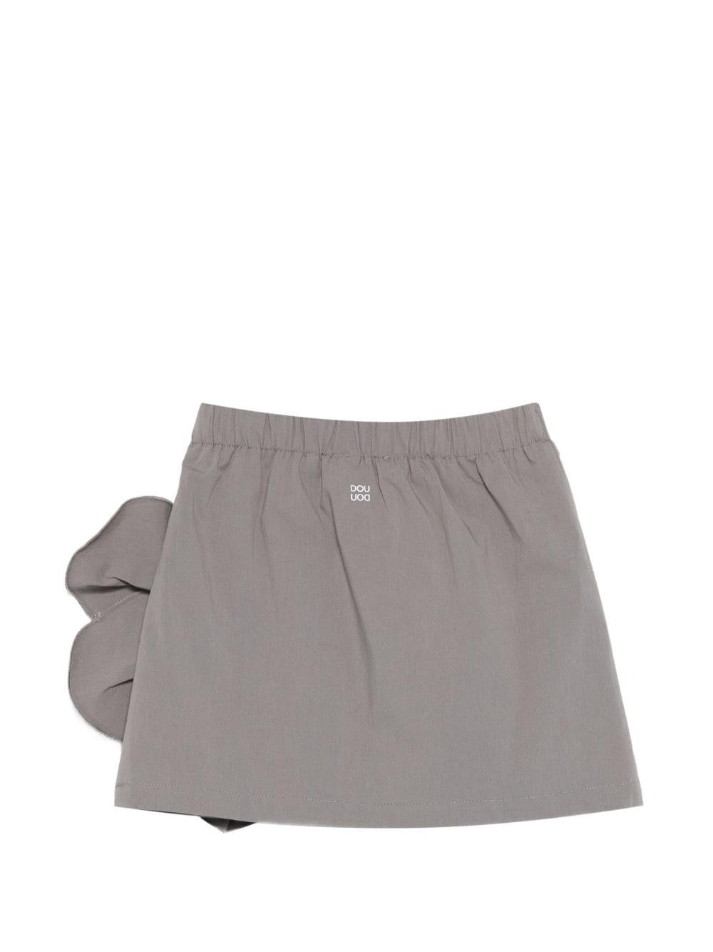 Gonna per bambina Douuod Kids grigia con applicazione a fiori DY7A71 P0589 907 DOUUOD KIDS