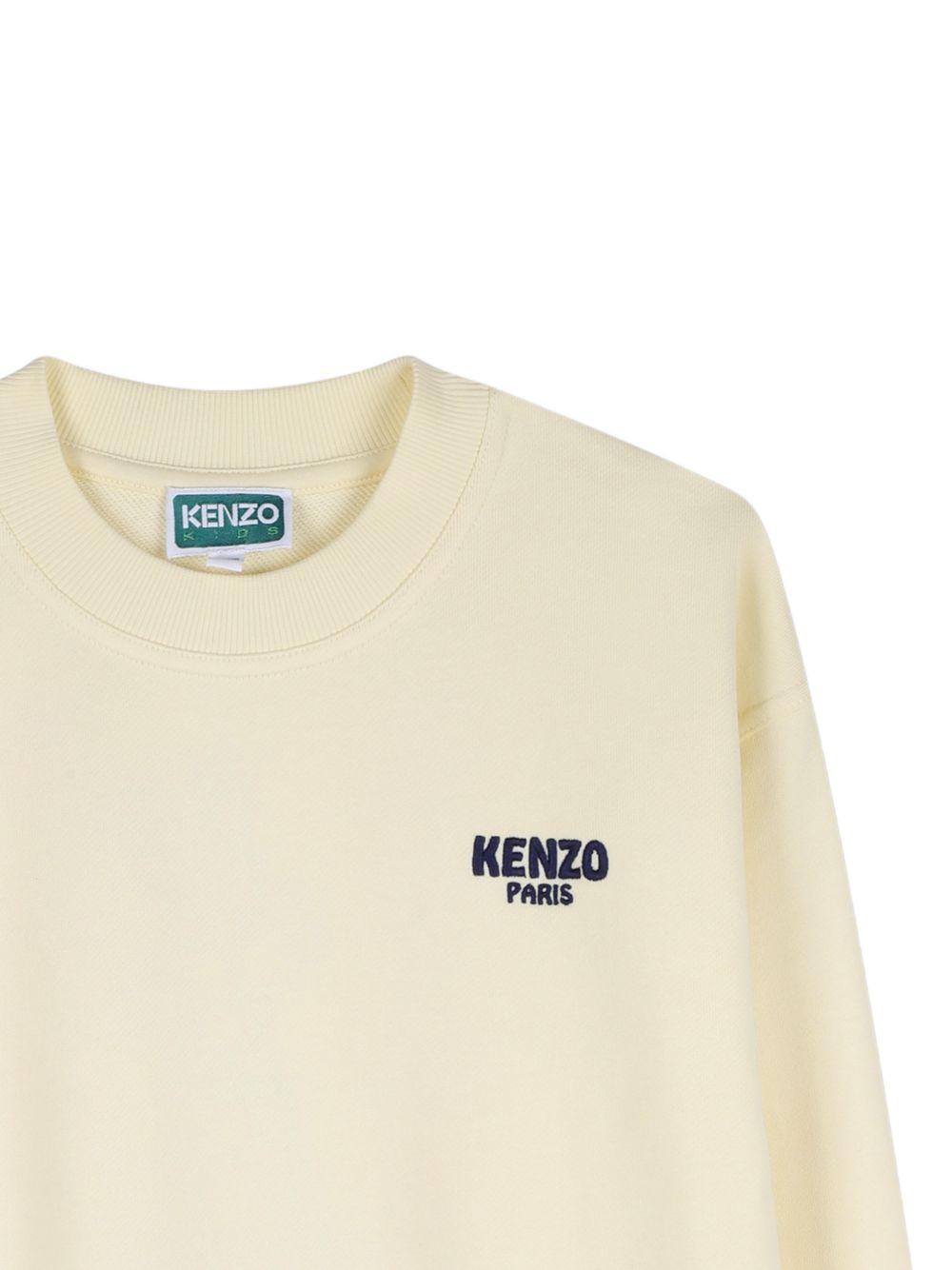 Felpa per bambino Kenzo Kids beige con dettaglio logo K61659 504 KENZO KIDS