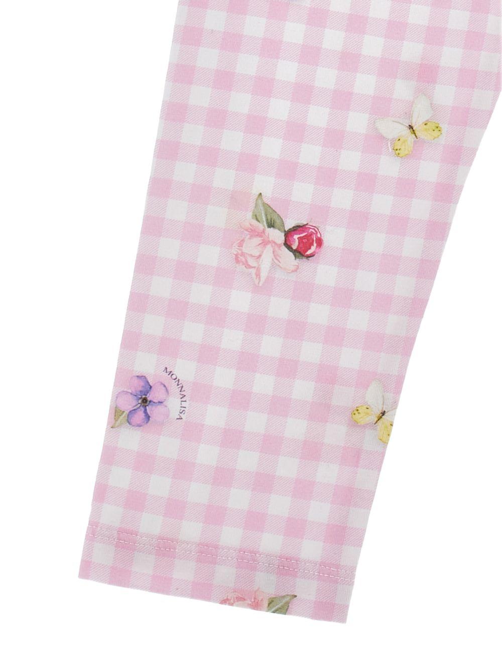 Set t-shirt e pantaloni per bambina Monnalisa Gingham a fiori 19G500 7001 9990 MONNALISA KIDS