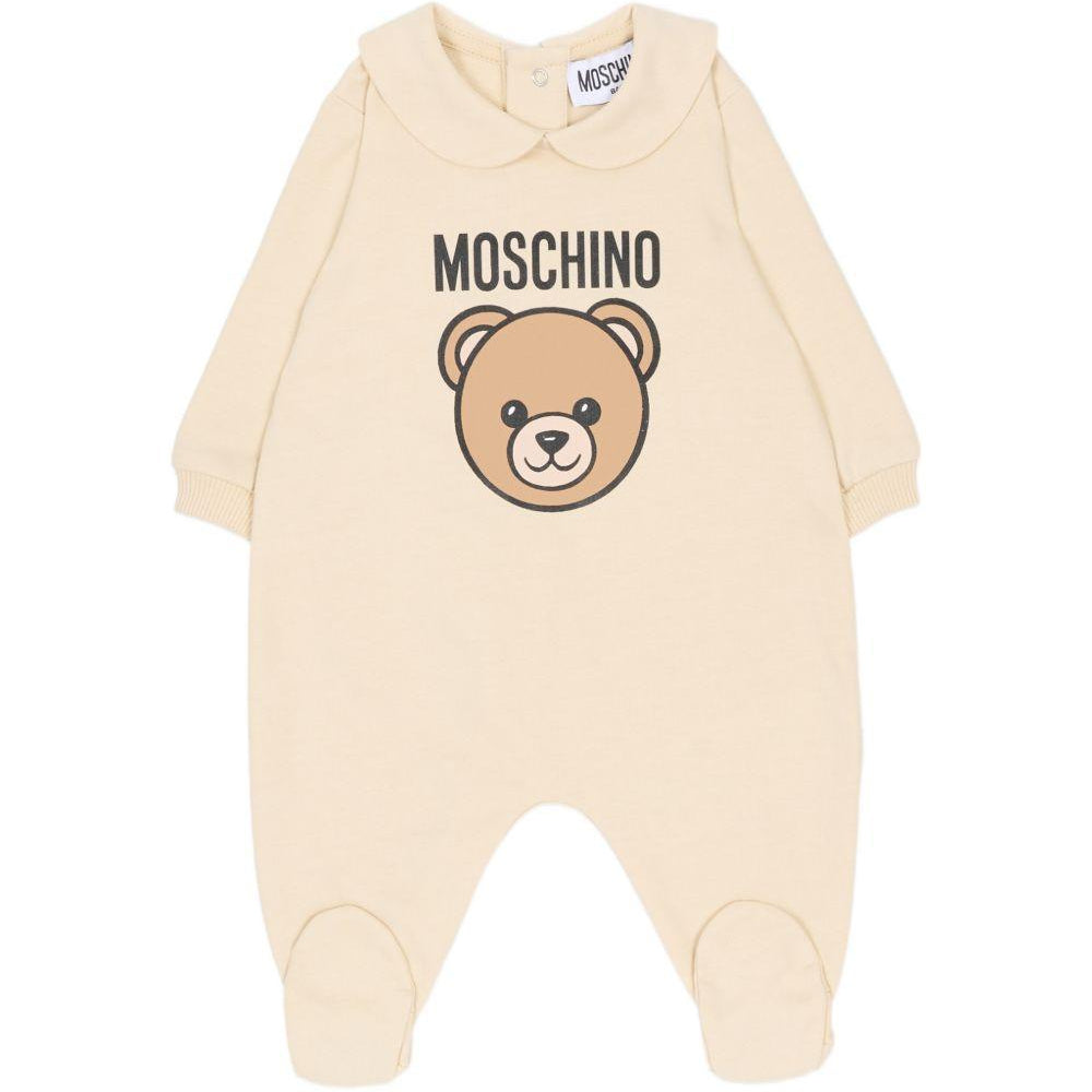 Tutina per neonati Moschino Kids beige con Teddy Bear MUY098LCA19 20404 MOSCHINO KIDS