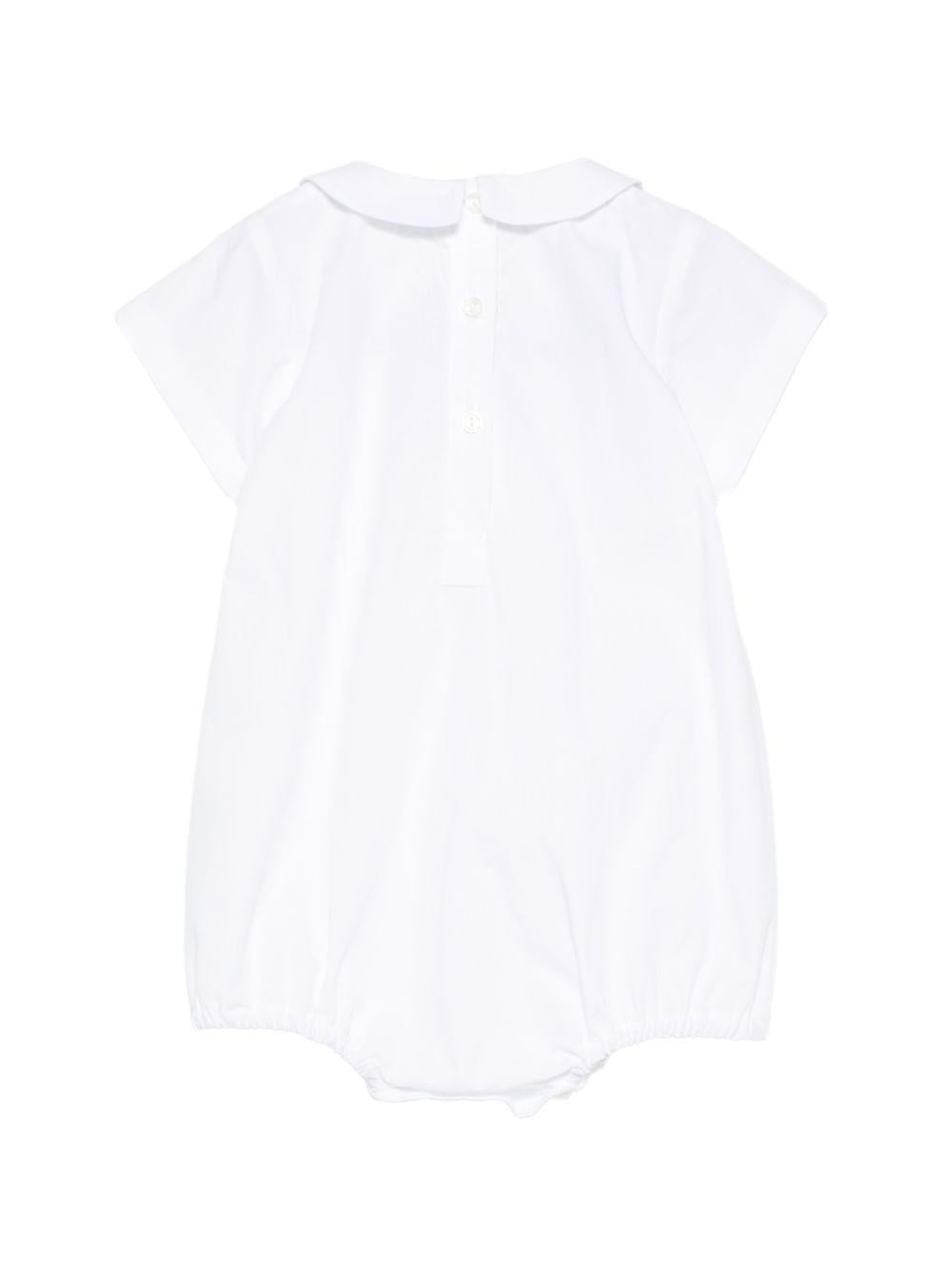 Tutina per neonati Mariella Ferrari bianca a maniche corte con colletto PLP14BIS 305 MARIELLA FERRARI