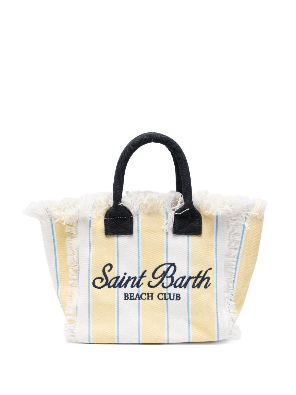 Borsa Colette MC2 Saint Barth bianca e giallo con motivo a righe COL0001 02600L MC2 ST. BARTH KIDS