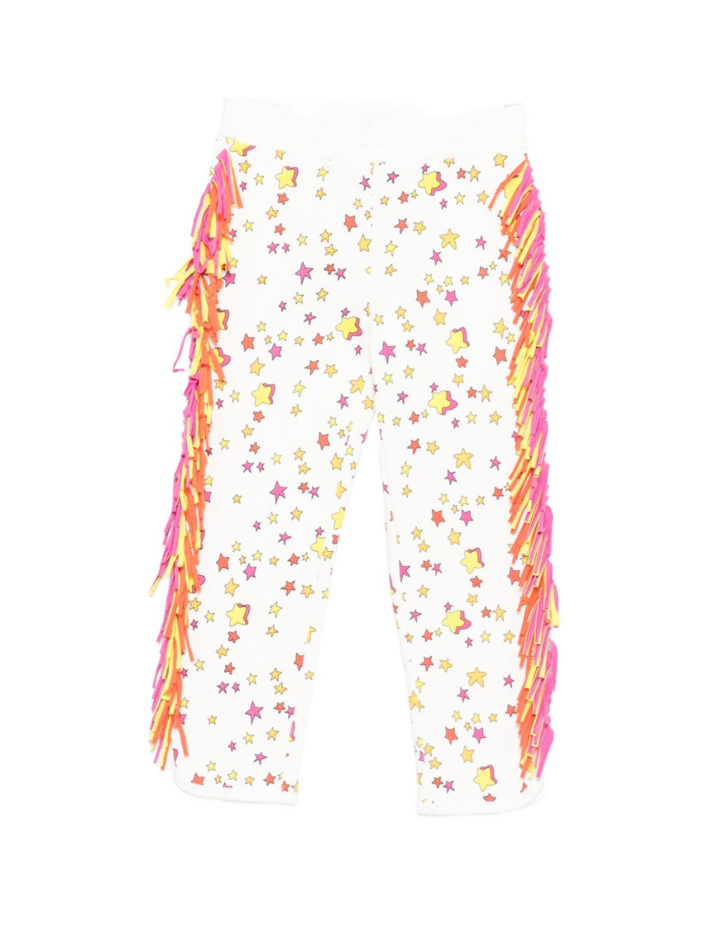 Pantaloni sportivi per bambina Stella McCartney Kids bianco con stampa stelle e frange TX6B60 Z3092 103MC STELLA McCARTNEY KIDS
