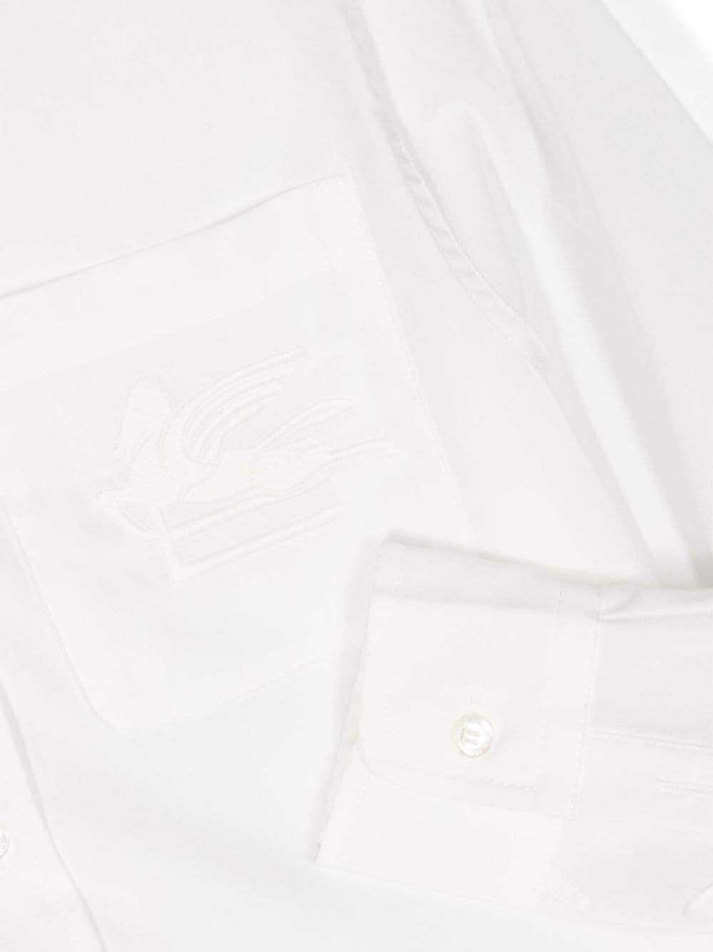 Camicia con logo ricamato per bambino ETRO KIDS bianco con orlo curvo GU5P25 P0013 101 ETRO KIDS