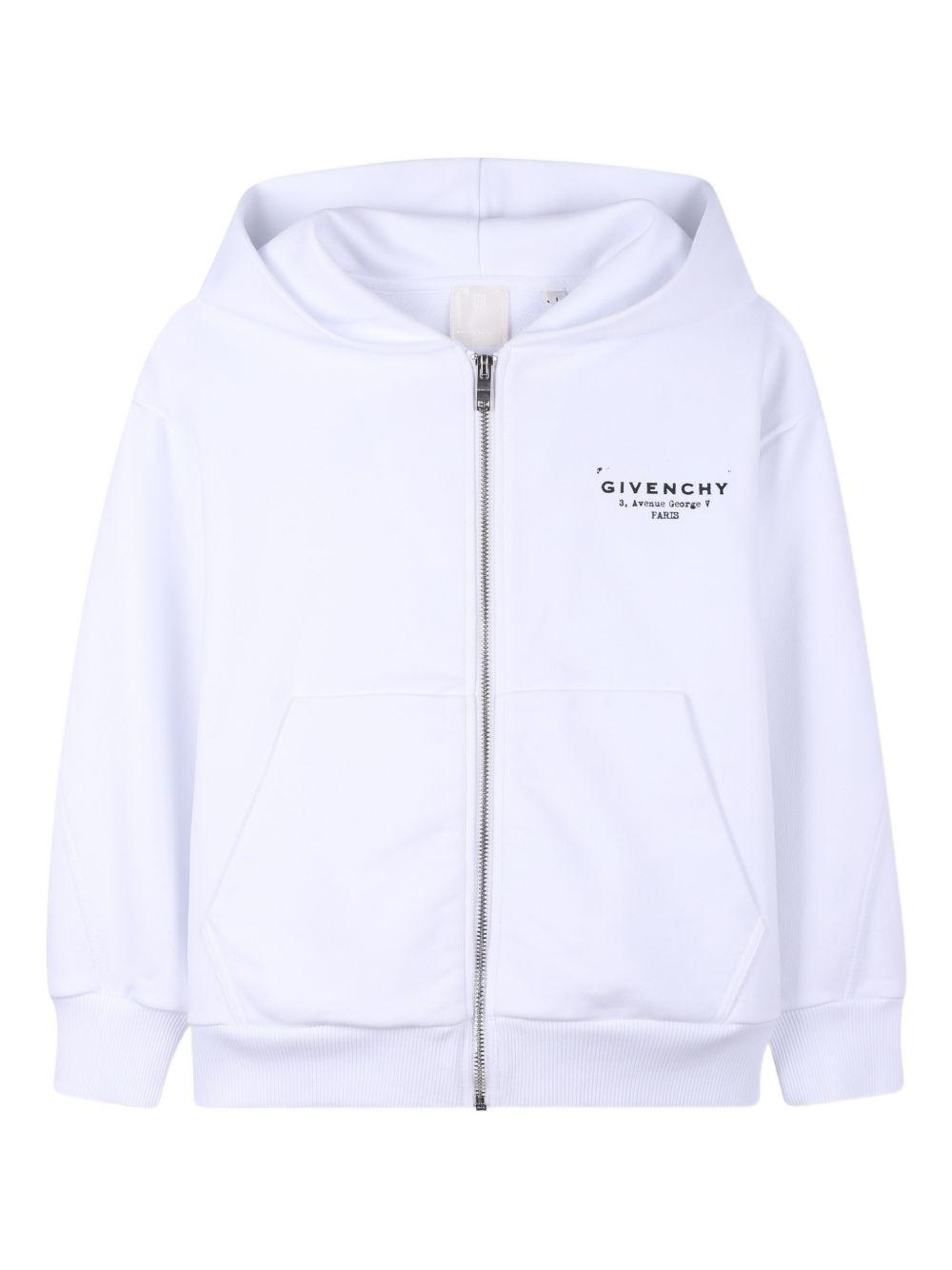 Felpa per bambino Givenchy Kids bianca con logo sul davanti H31076 10P GIVENCHY KIDS