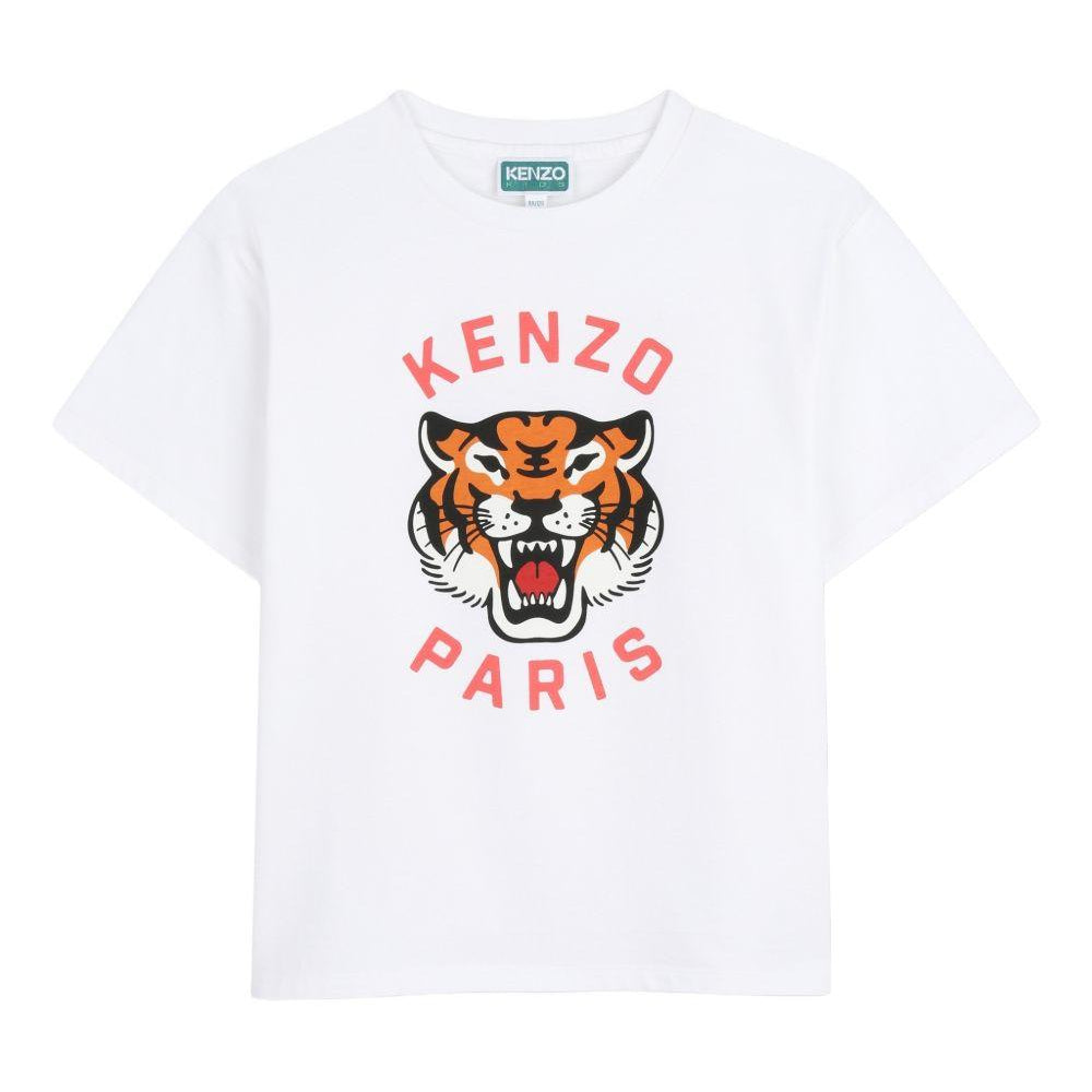 T-shirt per bambino Kenzo Kids bianca con stampa tigre K61676 10P KENZO KIDS