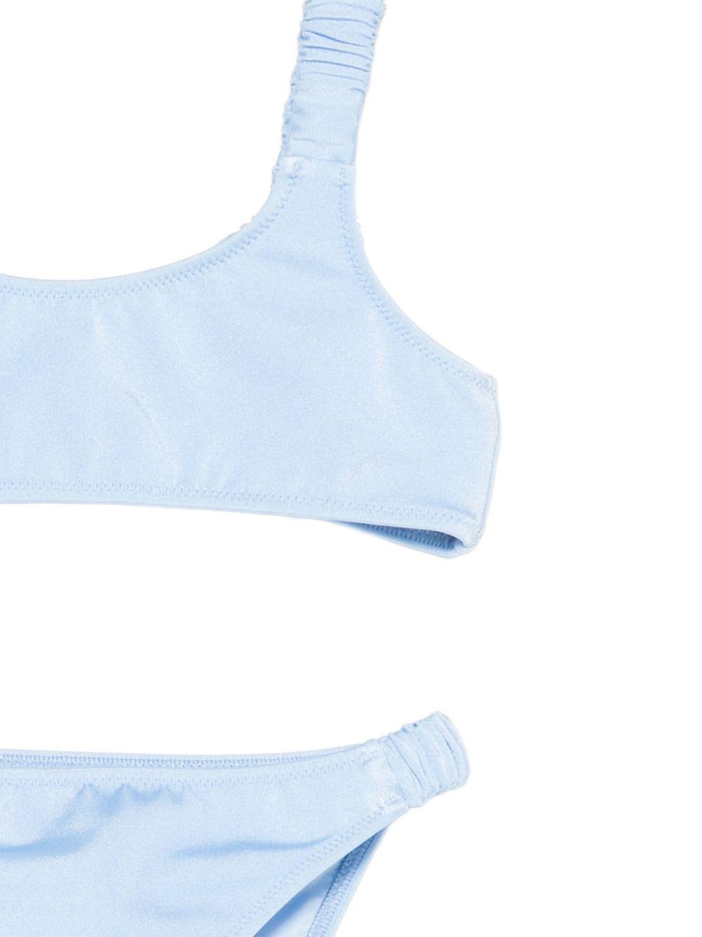 Bikini per bambina MC2 Saint Barth Kids azzurro con dettagli arricciati TLO0001 02968L MC2 ST. BARTH KIDS