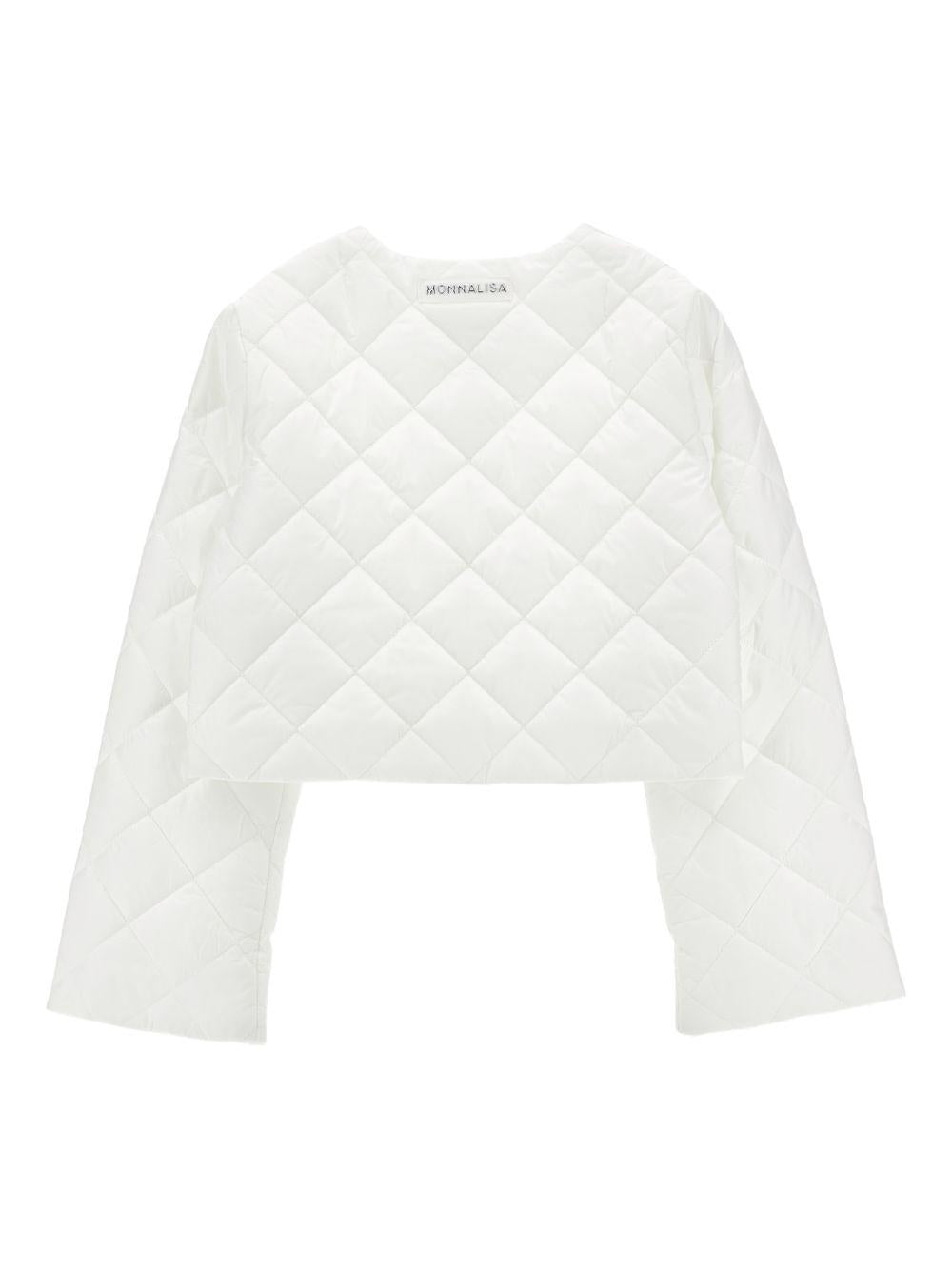 Giacca per bambina Monnalisa bianca con design trapuntato 17G100 7020 0001 MONNALISA KIDS