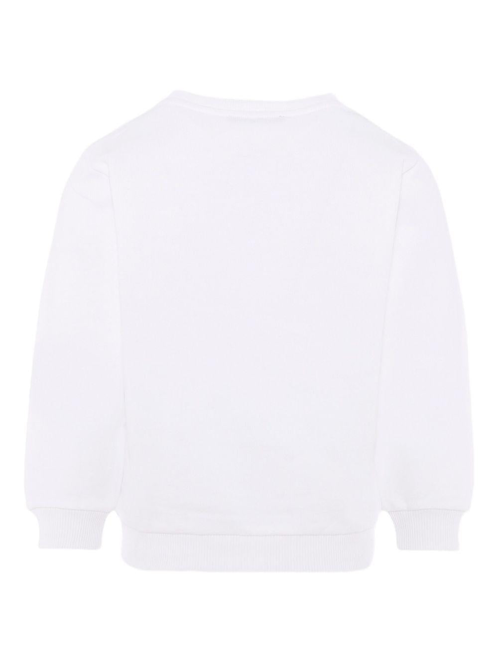 Felpa per bambino Balmain Kids bianca con stampa logo sul davanti BX4P10 Z3183 100NE BALMAIN KIDS