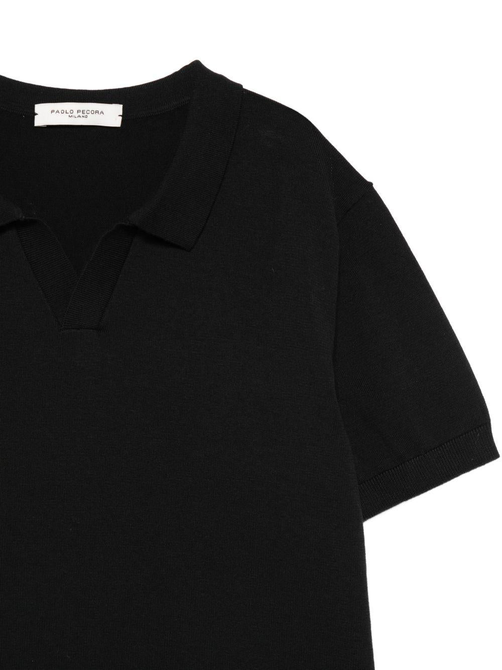 Polo per bambino Paolo Pecora Kids nera con scollo a V PP4277 NERO PAOLO PECORA KIDS