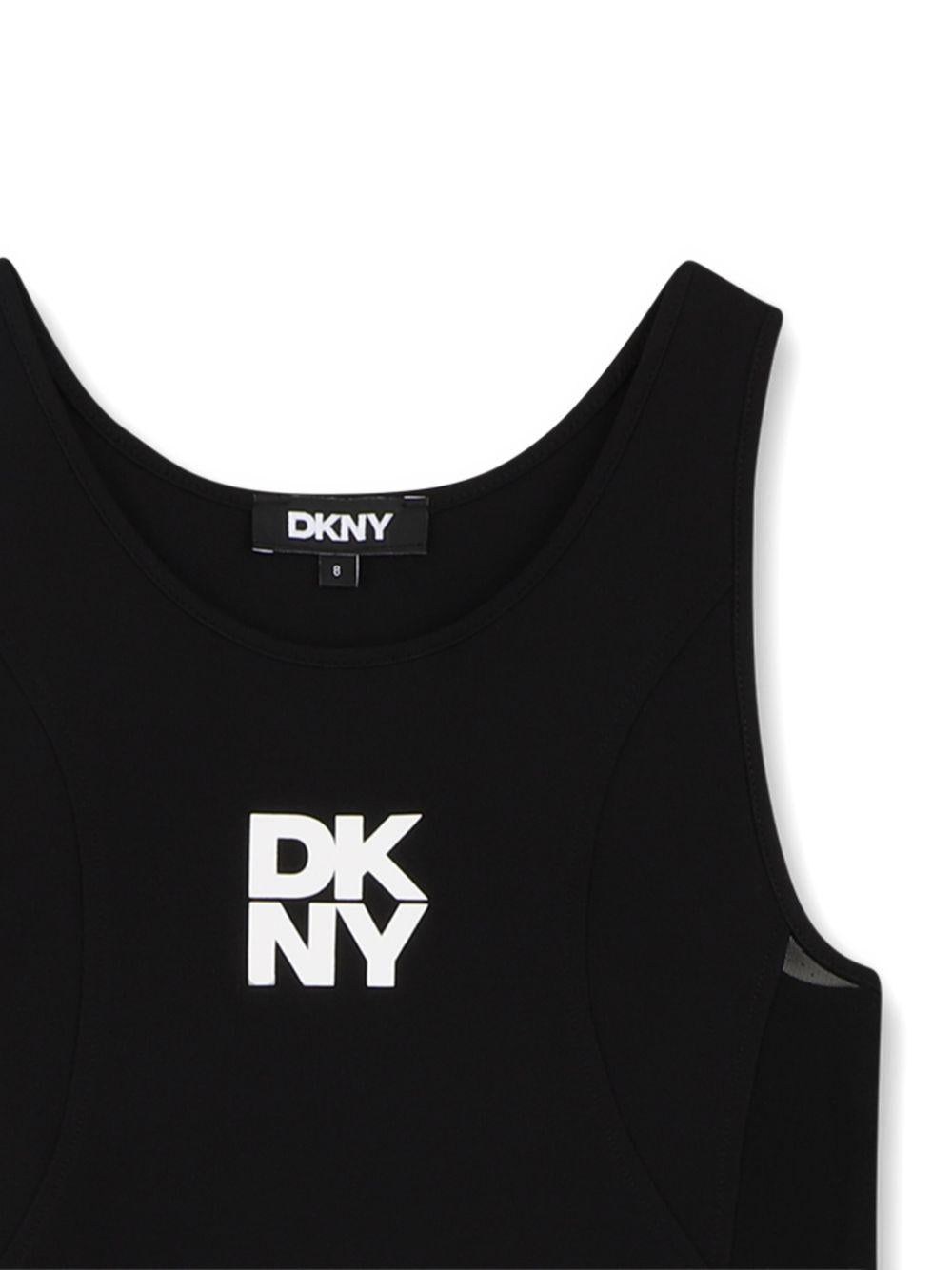 Abito per bambina DKNY Kids nero con logo sul davanti D62601 09B DKNY