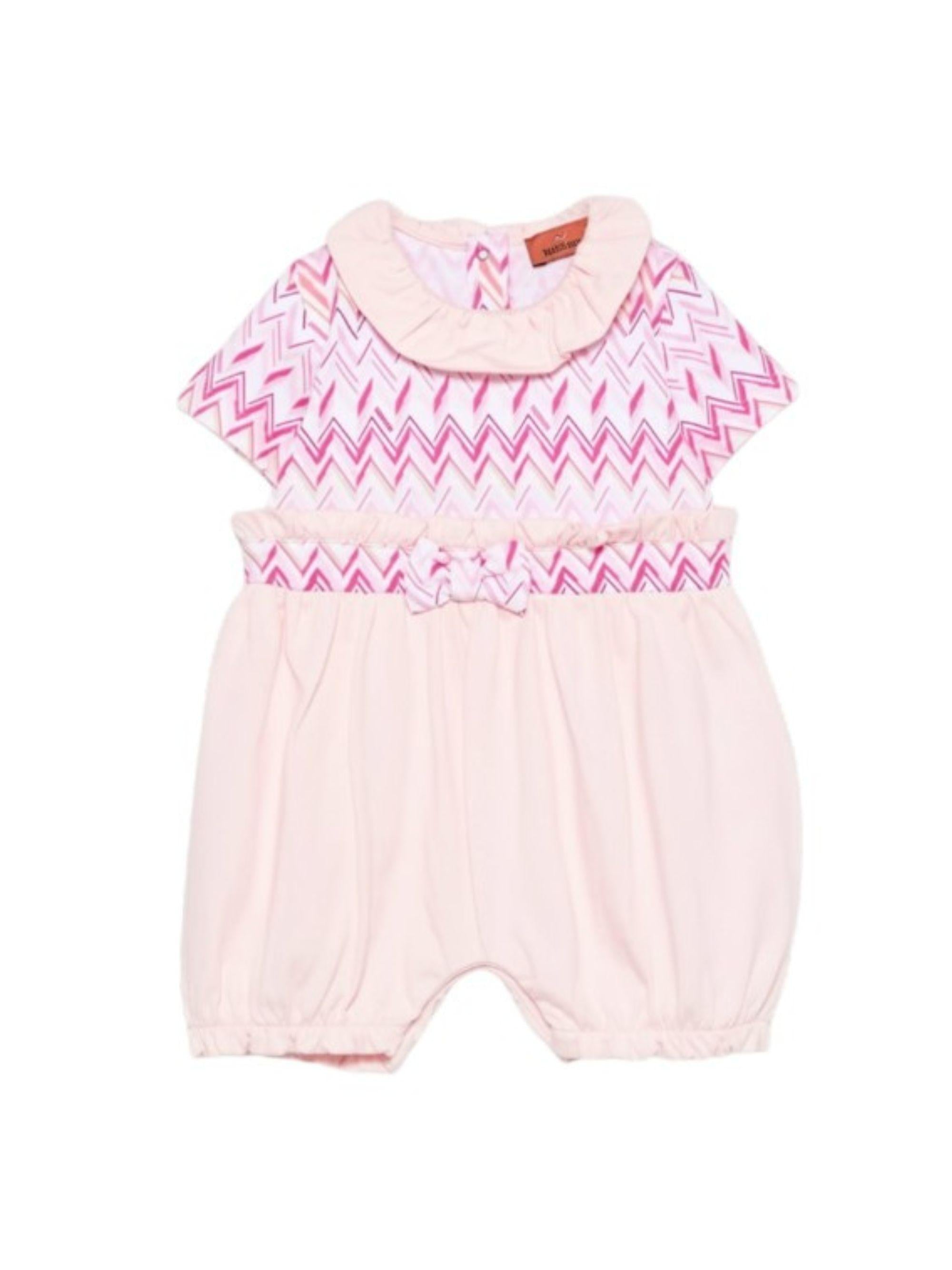 Tutina per neonata Missoni Kids rosa chiaro con motivo a zig zag MYA001 Z3672 52AMC MISSONI KIDS