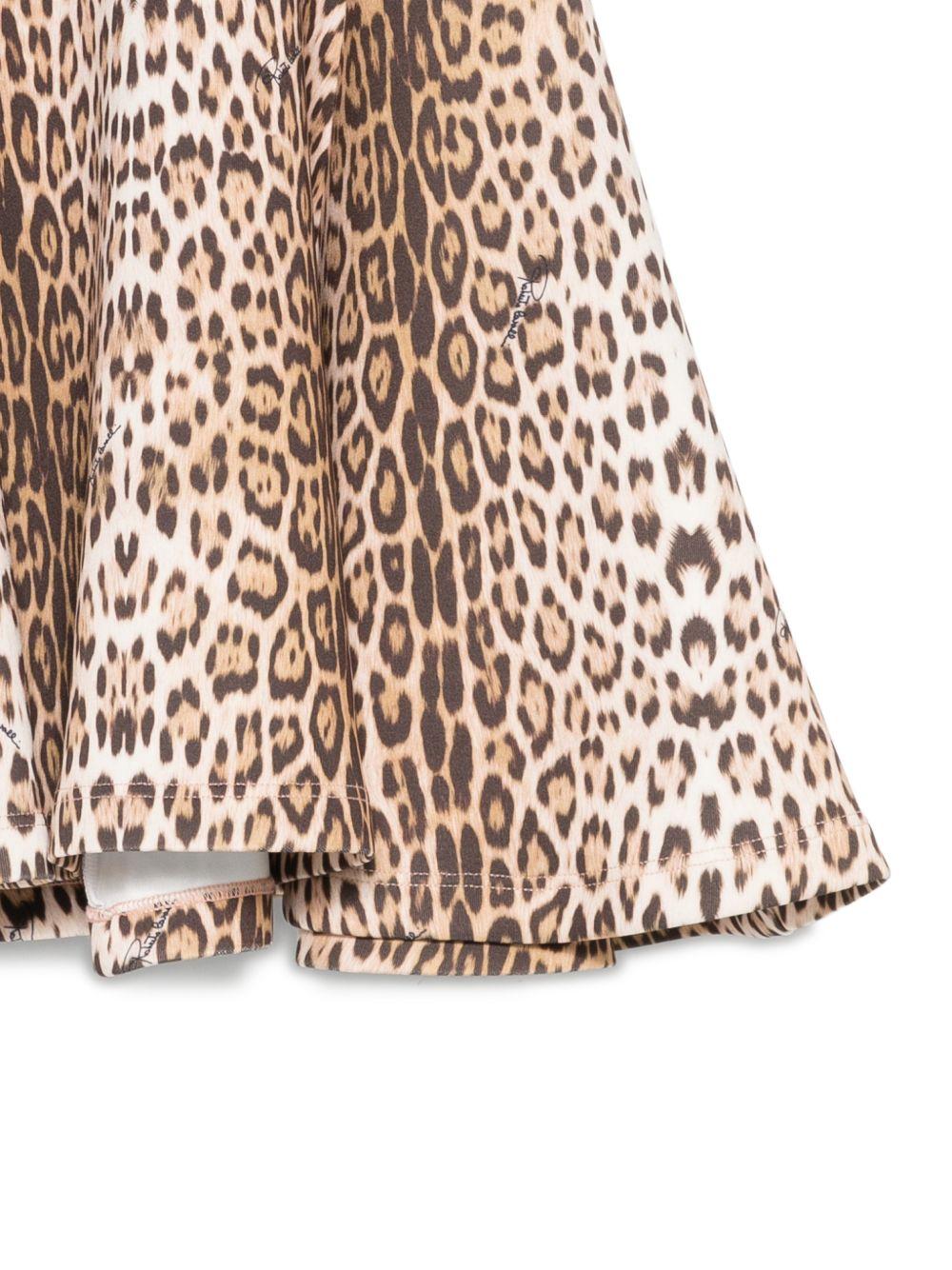 Abito per bambina Roberto Cavalli Kids marrone con stampa animalier CGP26085VE MACULA N.H. ROBERTO CAVALLI KIDS