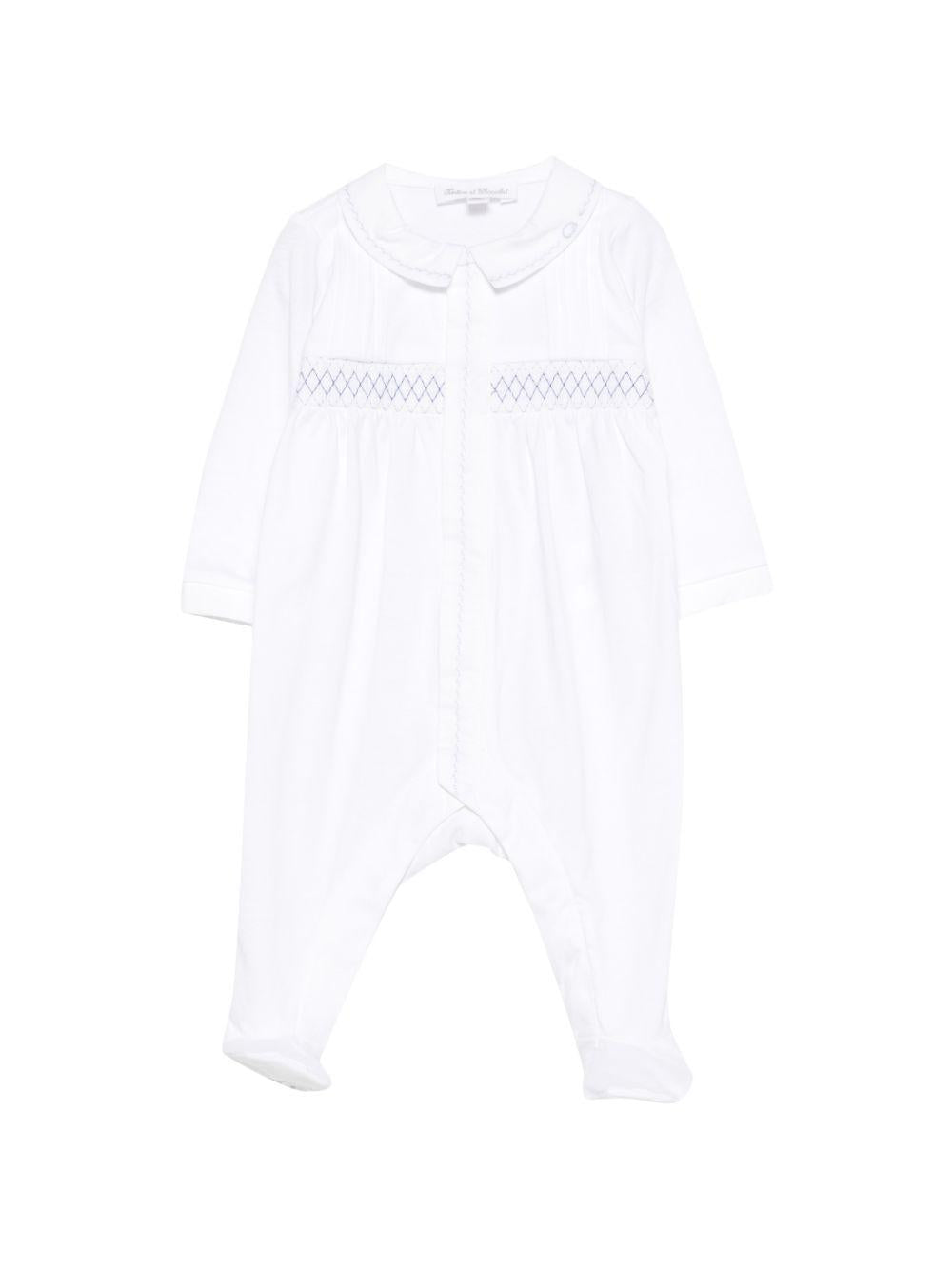 Tutina per neonati Tartine & Chocolat bianco con dettaglio con punto smock CC54140 01 TArtine & Chocolat KIDS