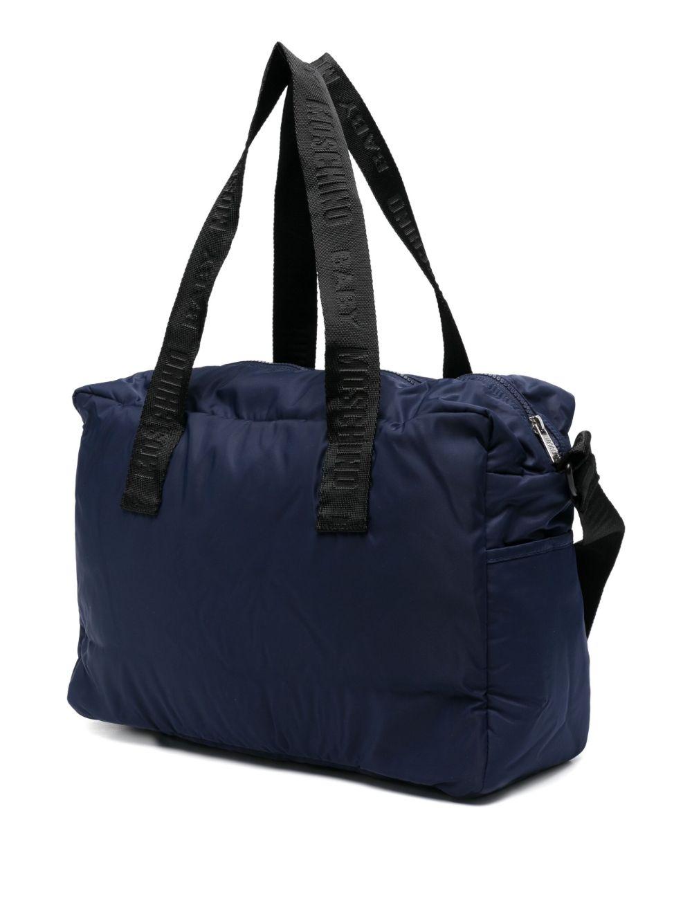 Borsa fasciatoio per neonati Moschino Kids blu navy con design trapuntato MUX05WL3A89 40016 MOSCHINO KIDS